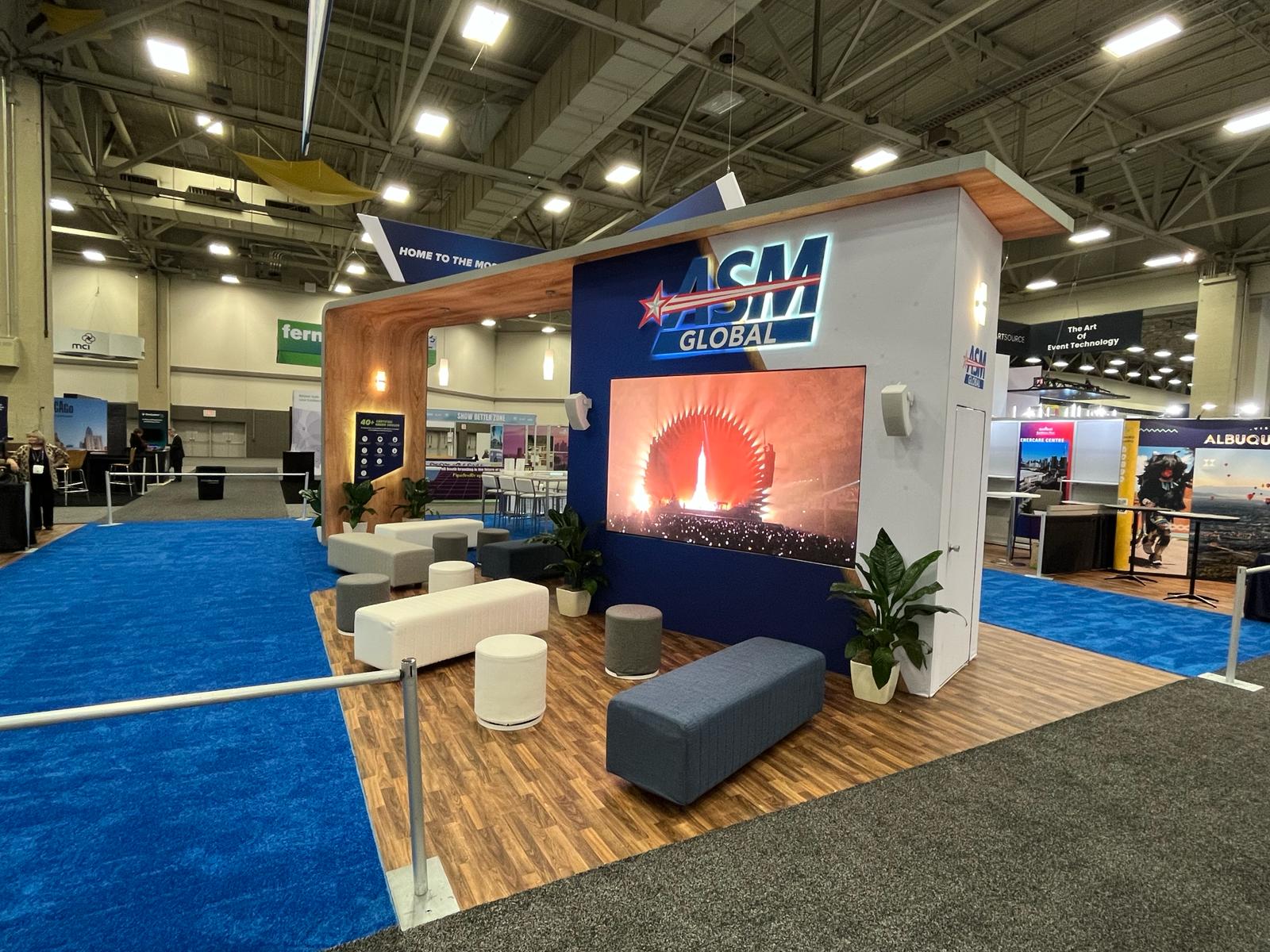 ASM booth, led wall