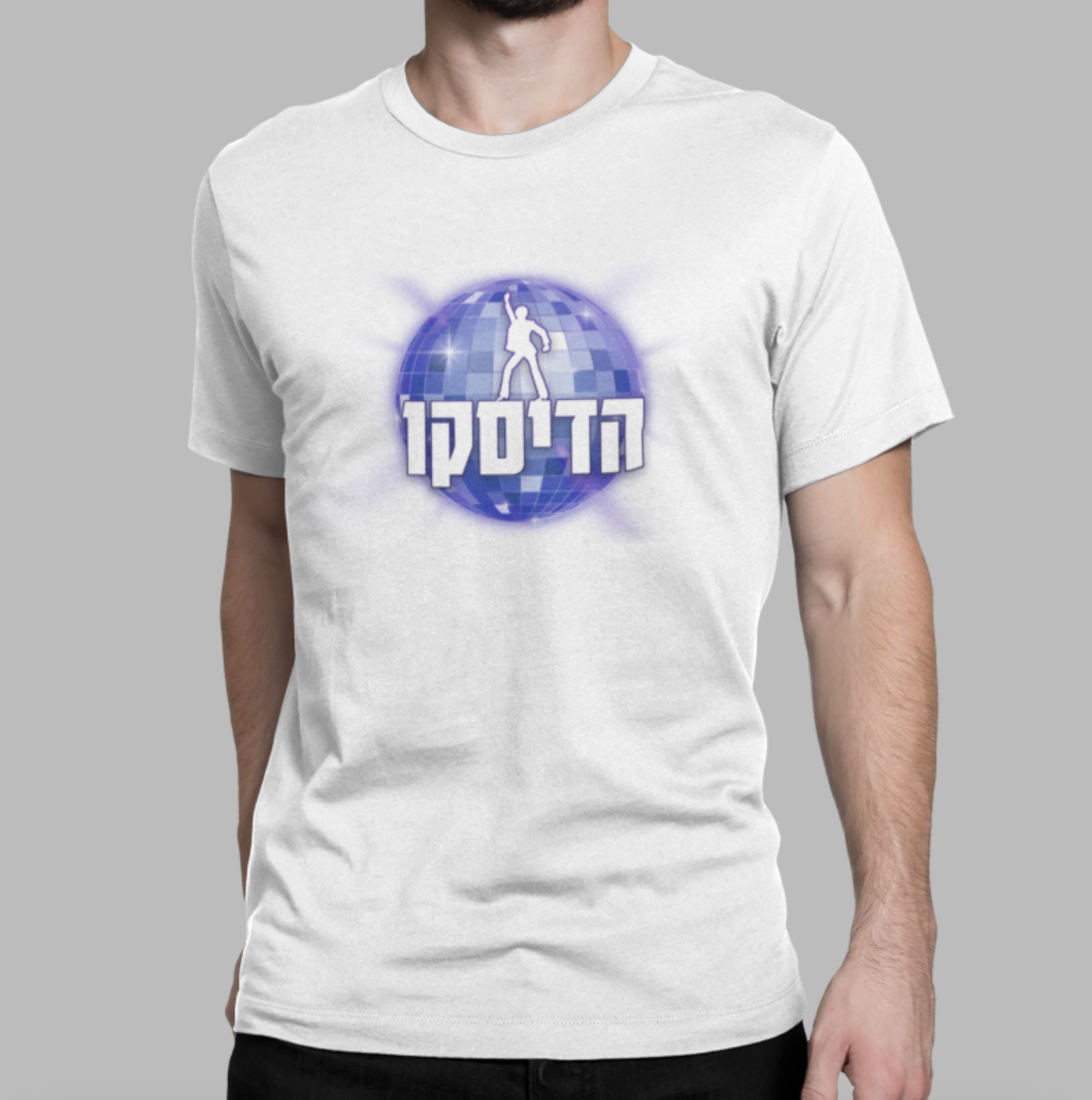 חולצה קצרה צווארון עגול - גברים