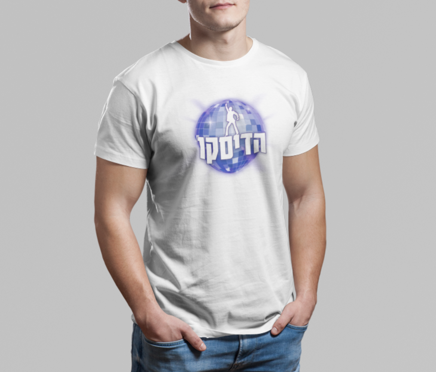 חולצה קצרה צווארון עגול - גברים