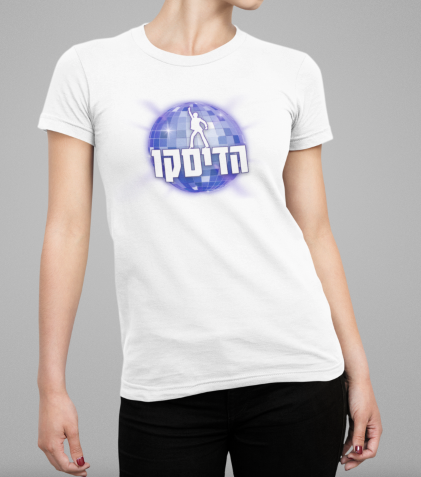 חולצה קצרה צווארון עגול - נשים