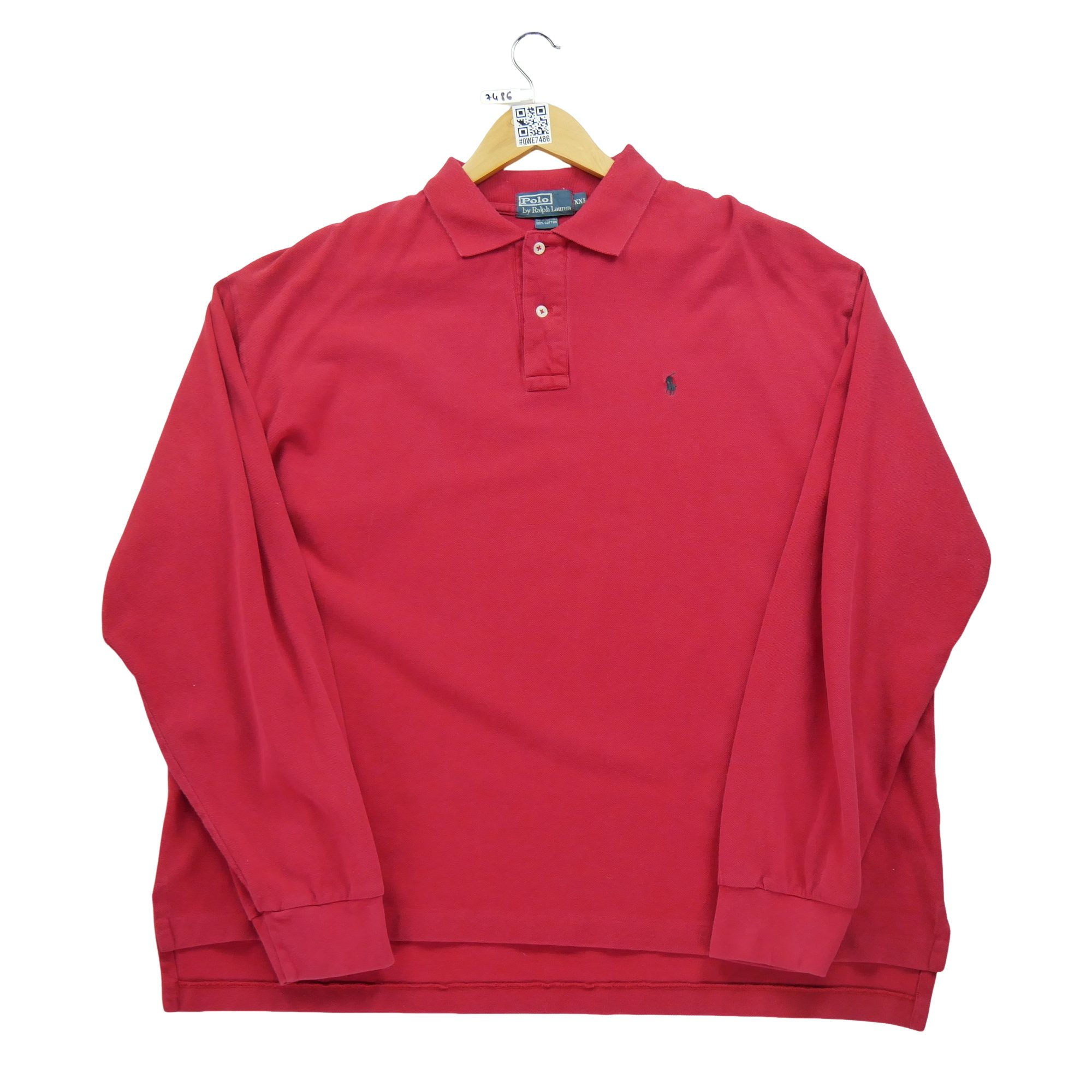 Polo manches longues Homme Rouge - Excellent état