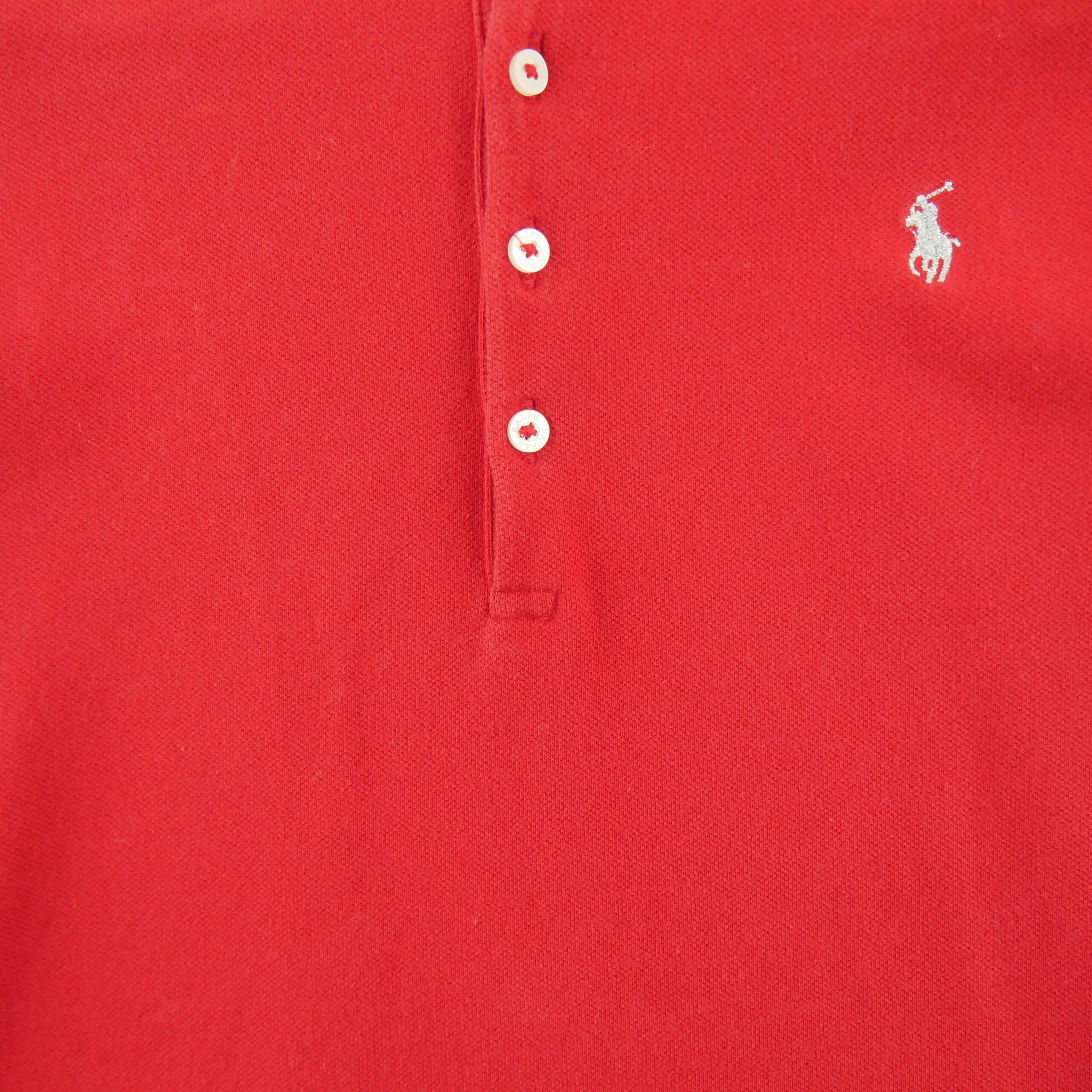 Polo manches longues Homme  Rouge 3