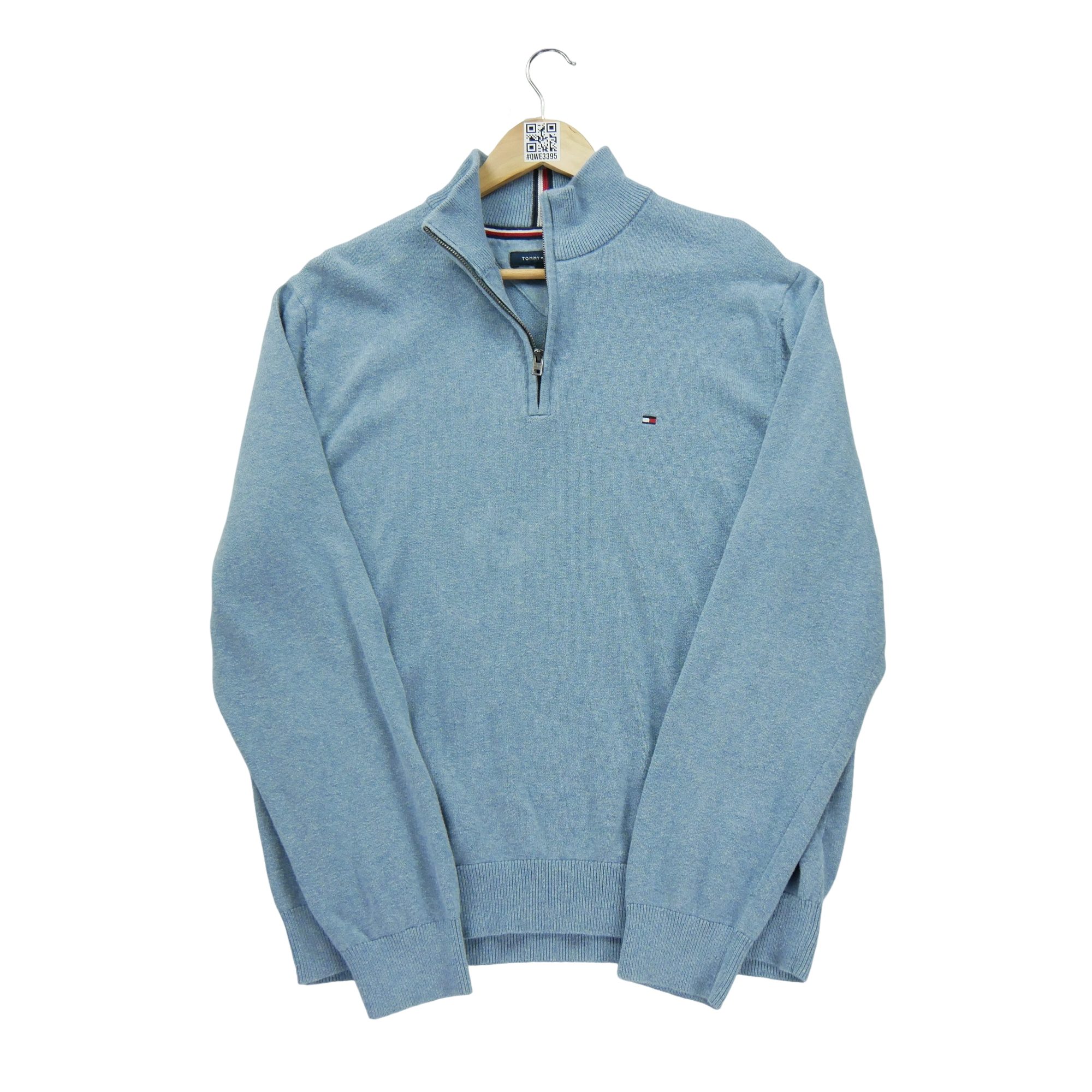 Pull Homme  demi-zippé Bleu clair 1