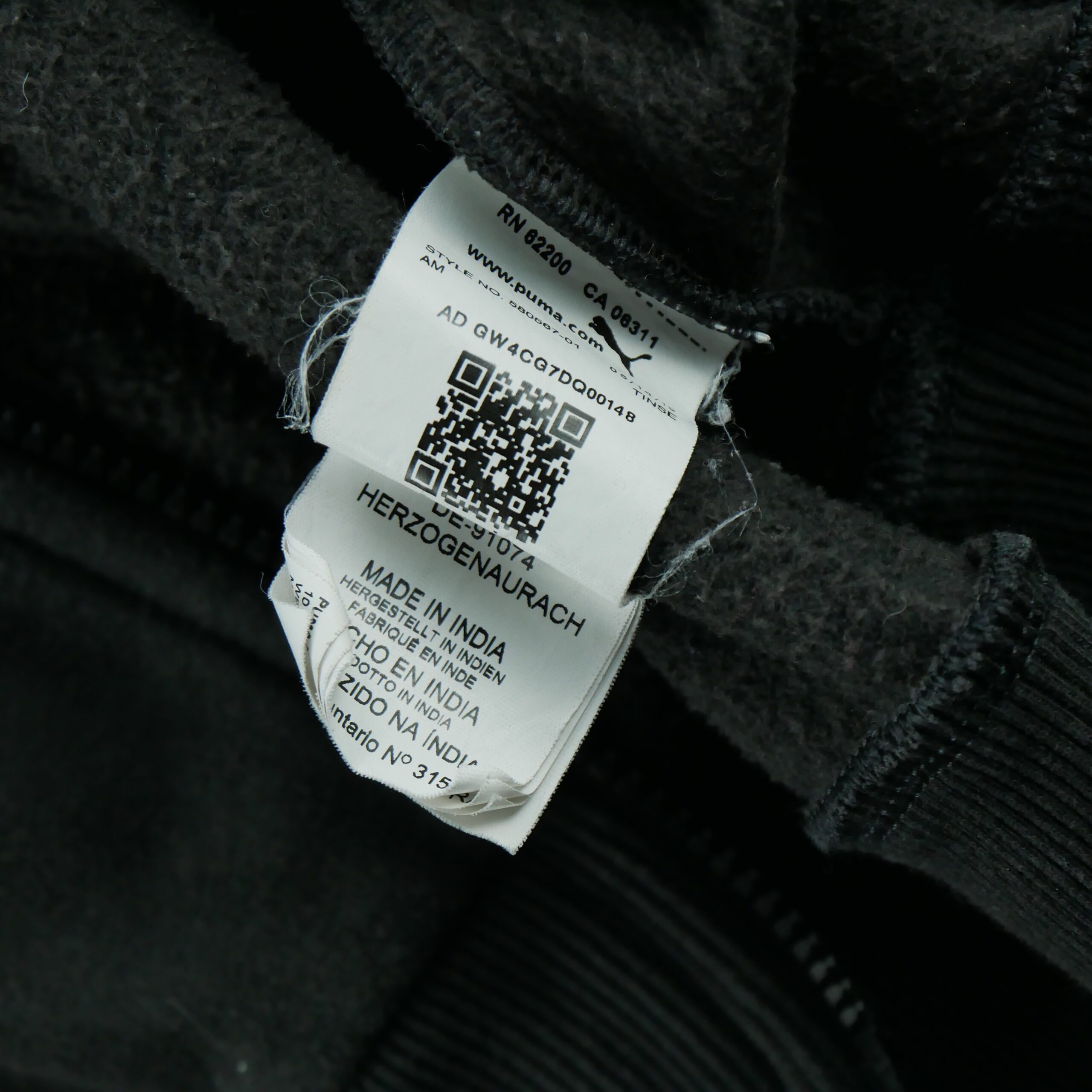Sweat à capuche Homme  full zip Noir 6