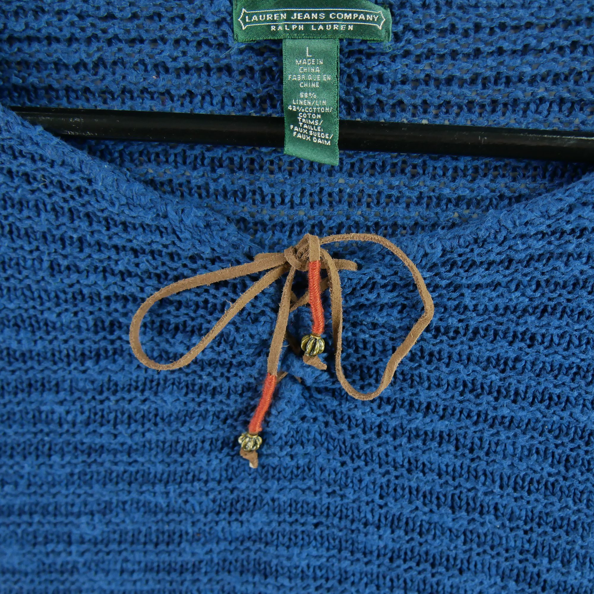 Pull Femme  en lin Bleu 4