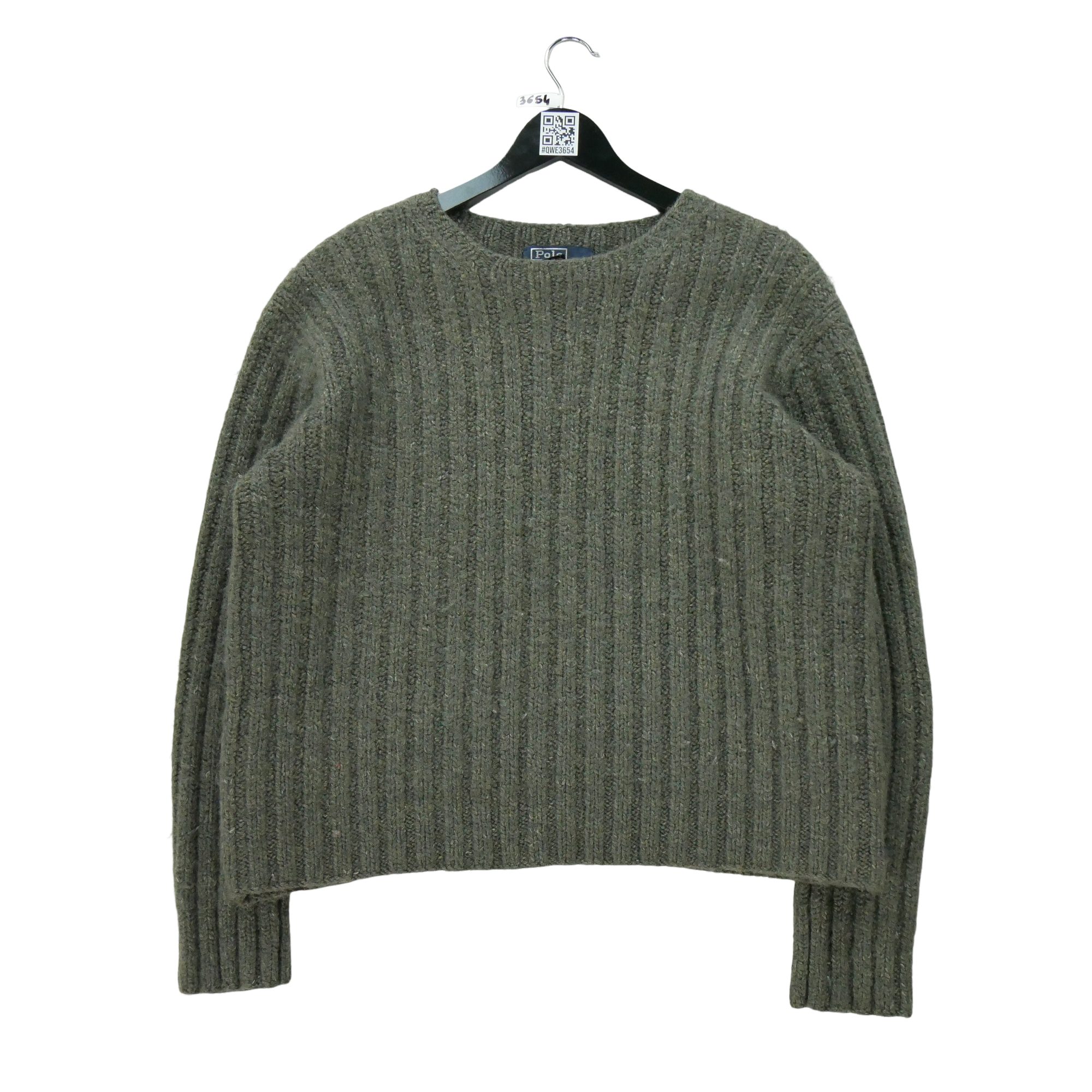 Pull Femme  en laine et lin Kaki 1