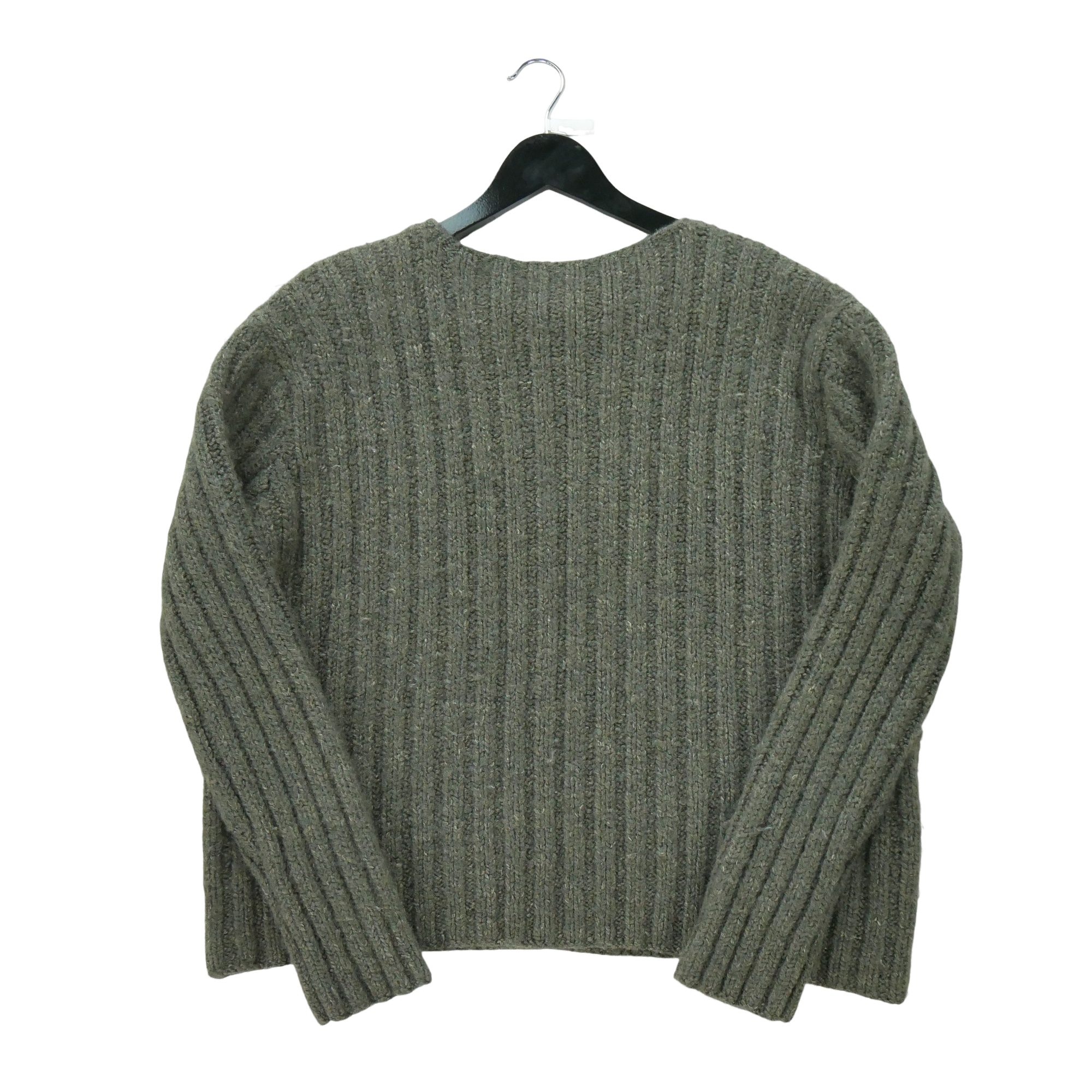 Pull Femme  en laine et lin Kaki 2
