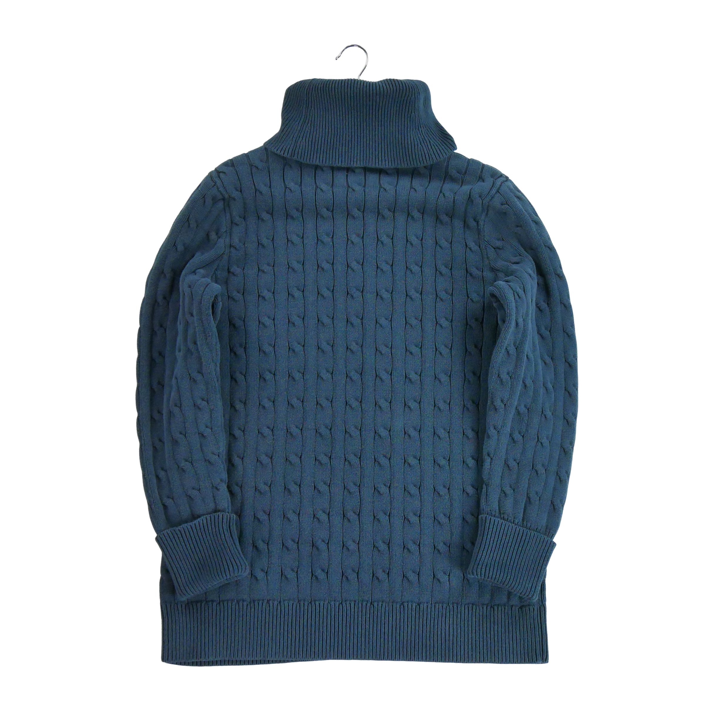 Pull Femme  en maille torsadée Marine 2
