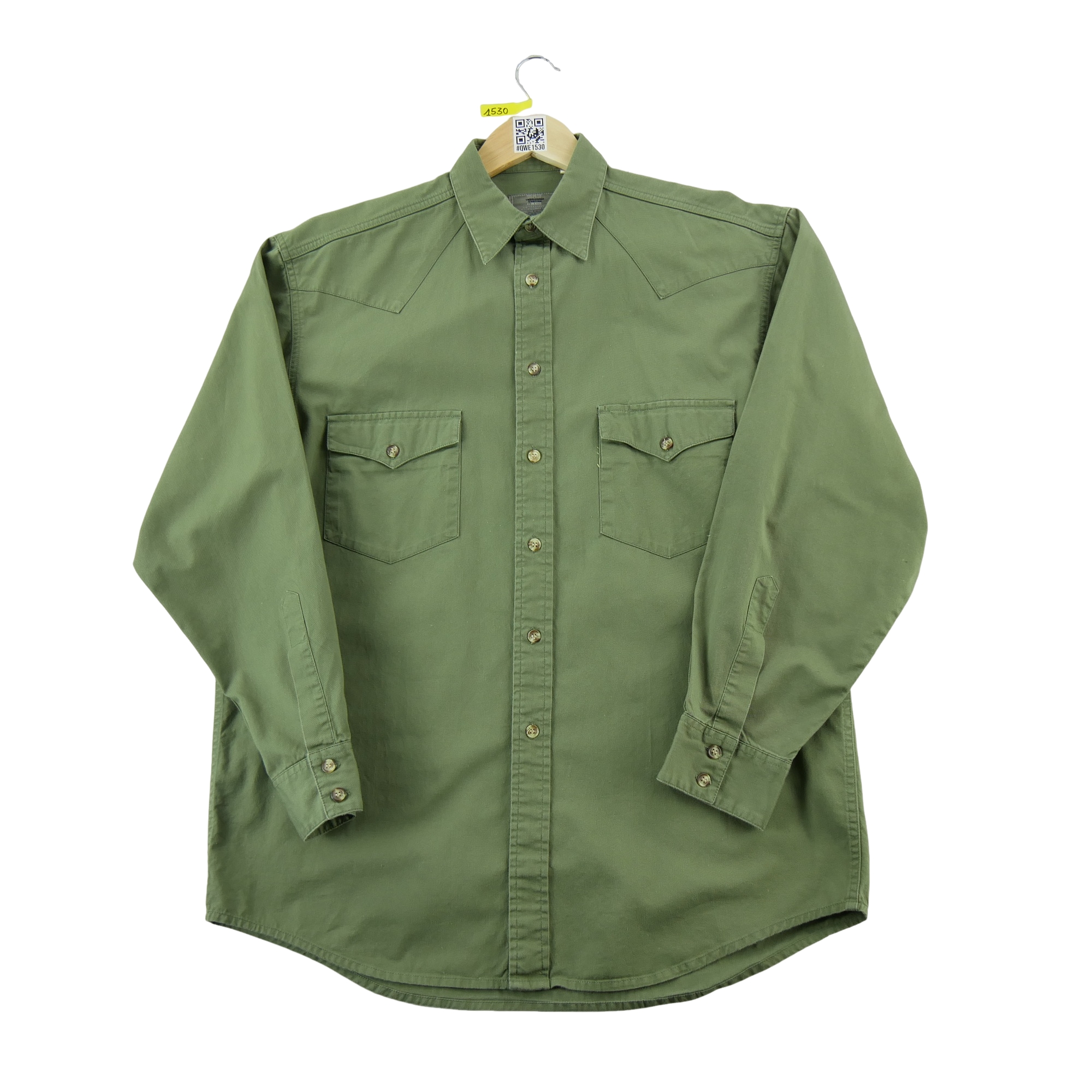 Chemise classiques Homme uni Kaki 2