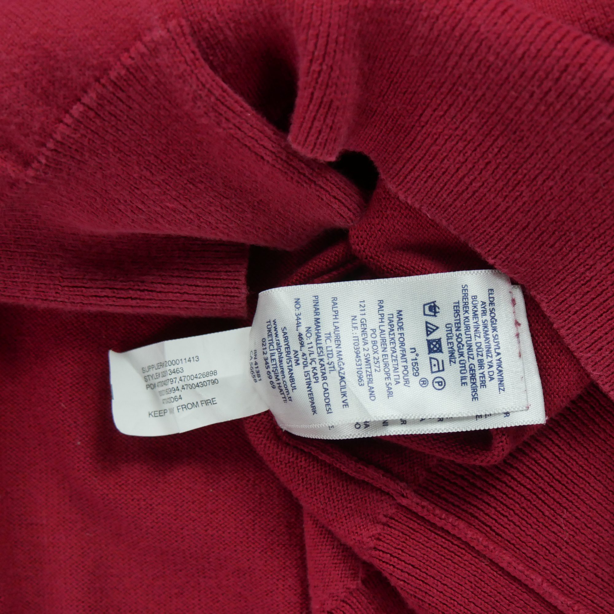 Pull Homme  Col V Rouge 7