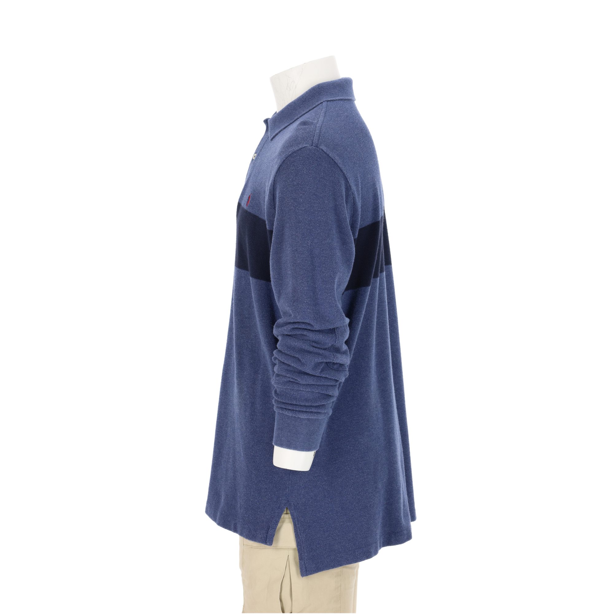 Polo manches longues Homme  Bleu 3