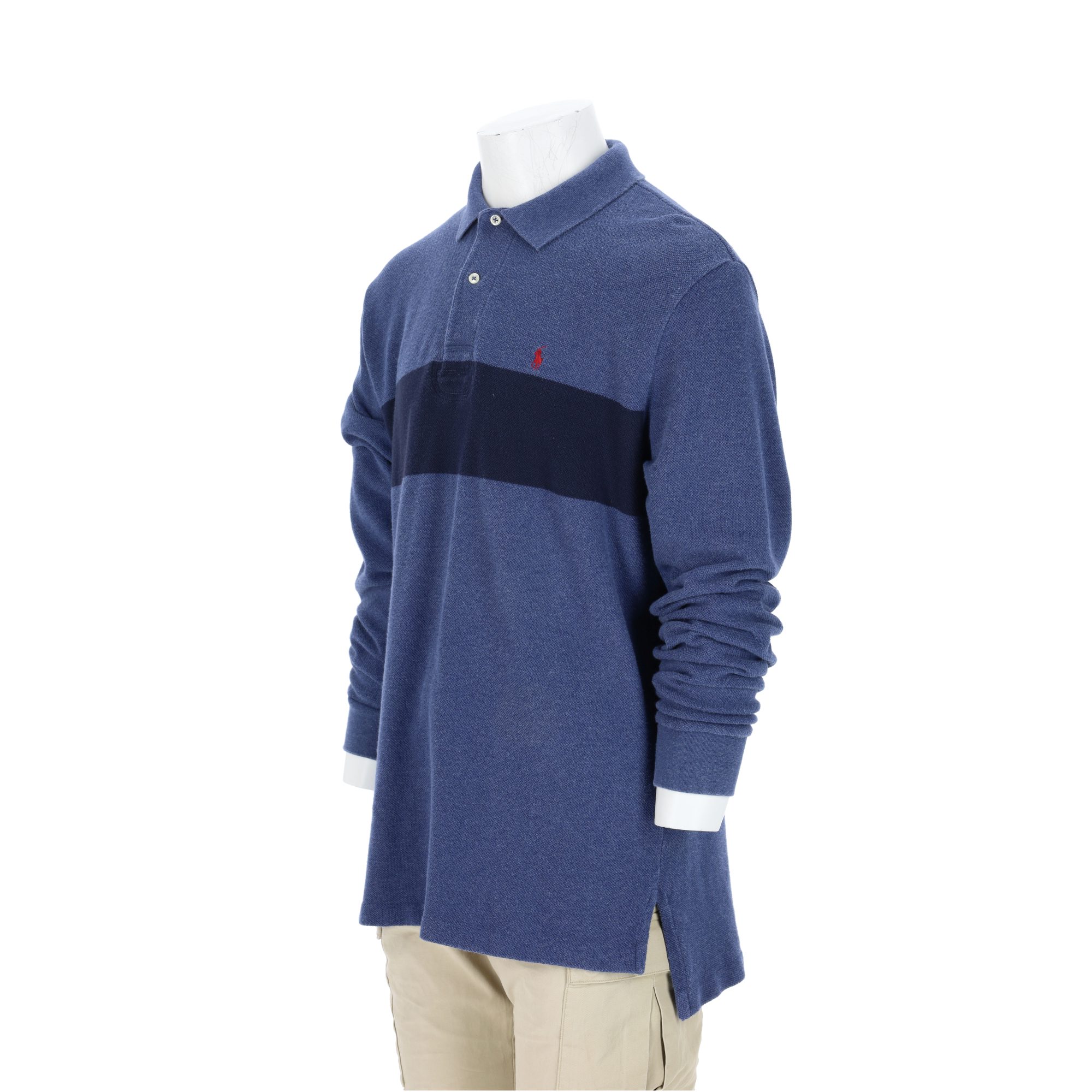 Polo manches longues Homme  Bleu 4
