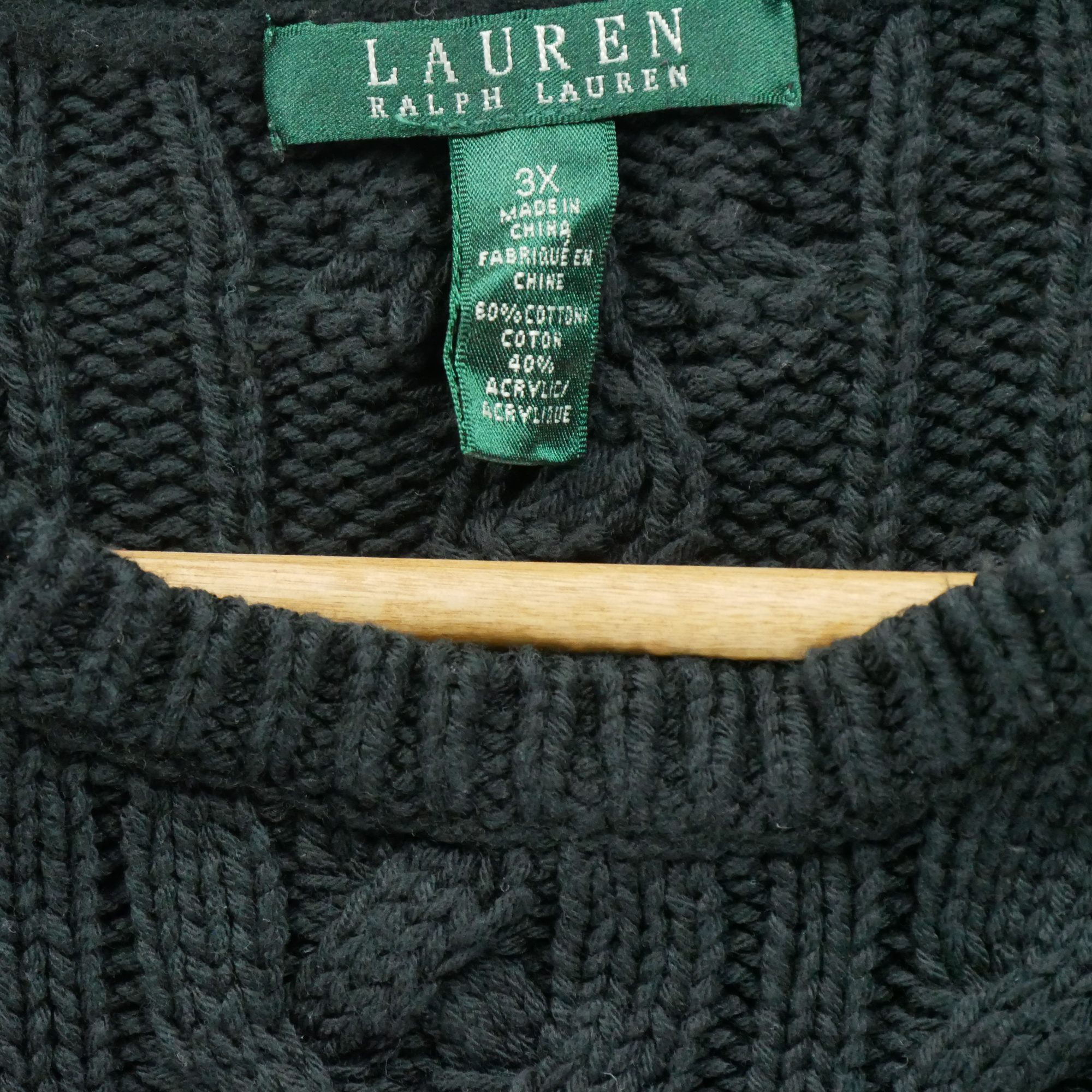 Pull Femme  en maille torsadée Noir 4
