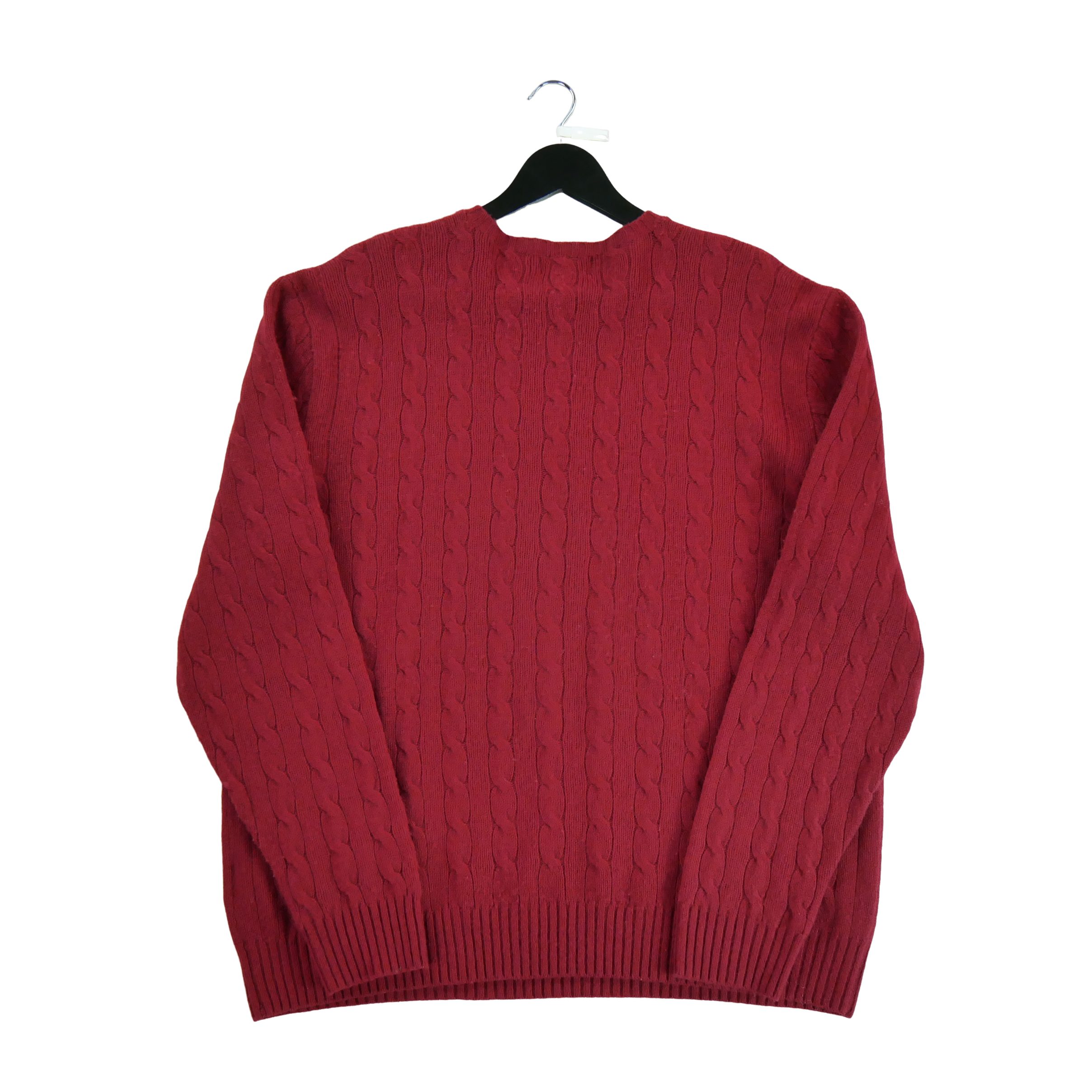 Pull Homme  en maille torsadée Rouge 2
