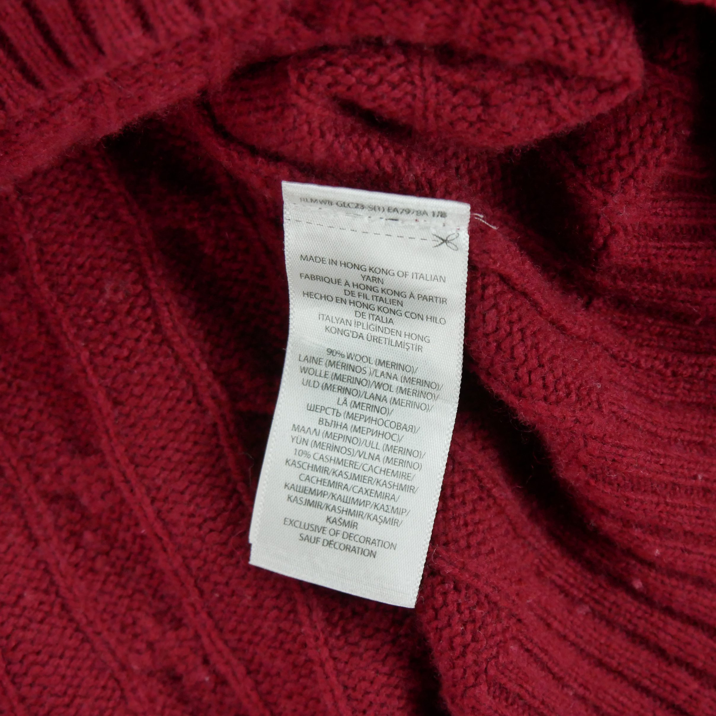 Pull Homme  en maille torsadée Rouge 7