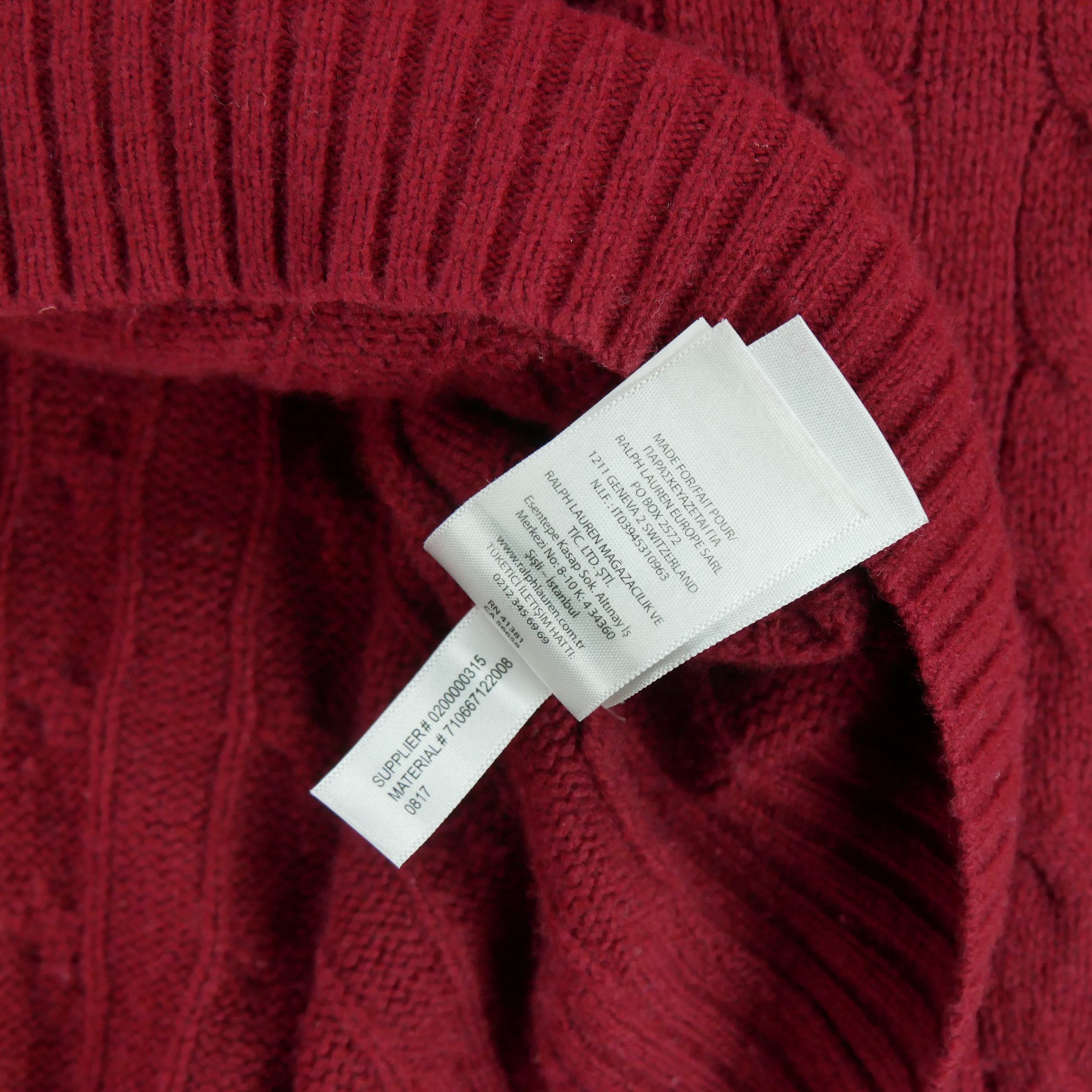 Pull Homme  en maille torsadée Rouge 8