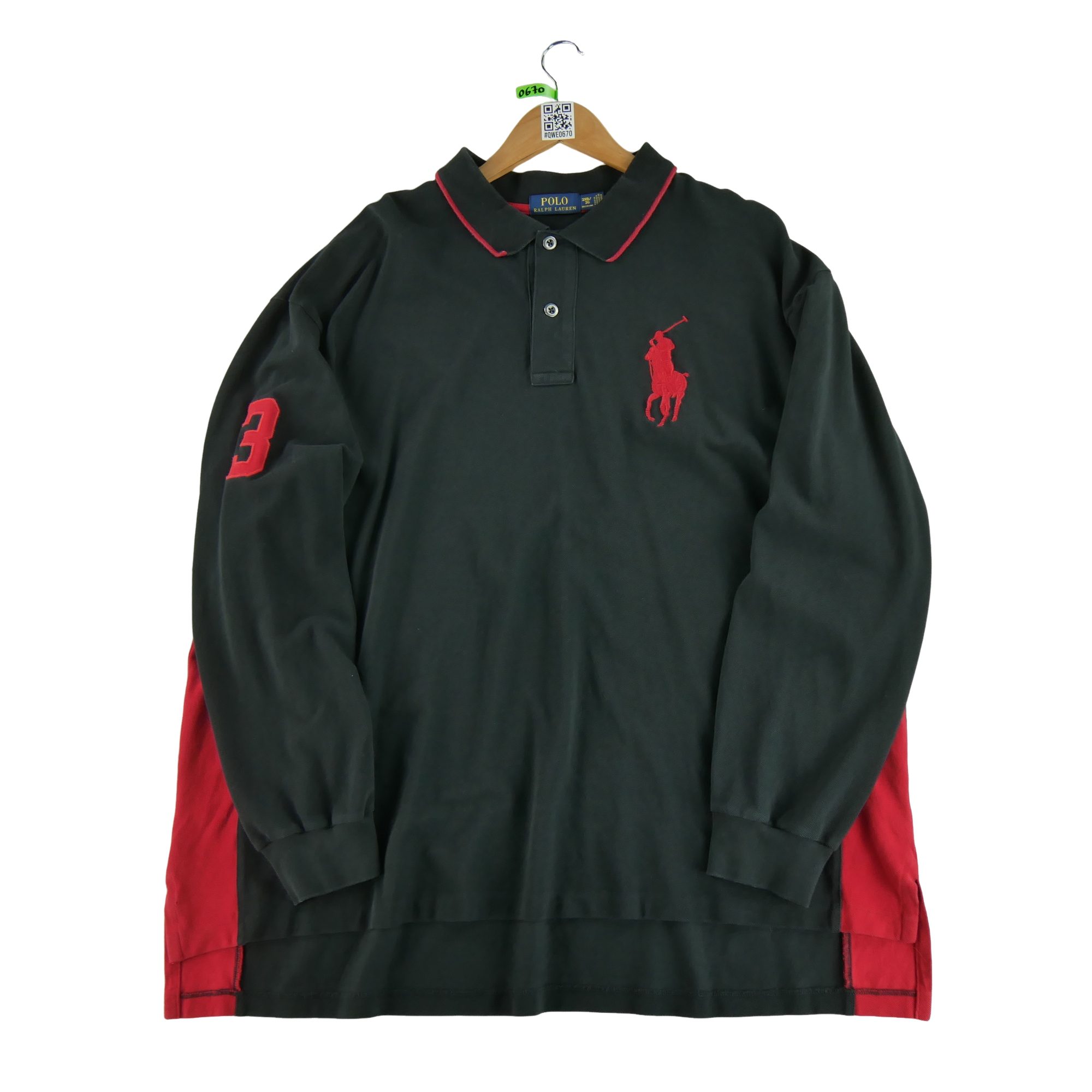 Polo manches longues Homme  Noir 1