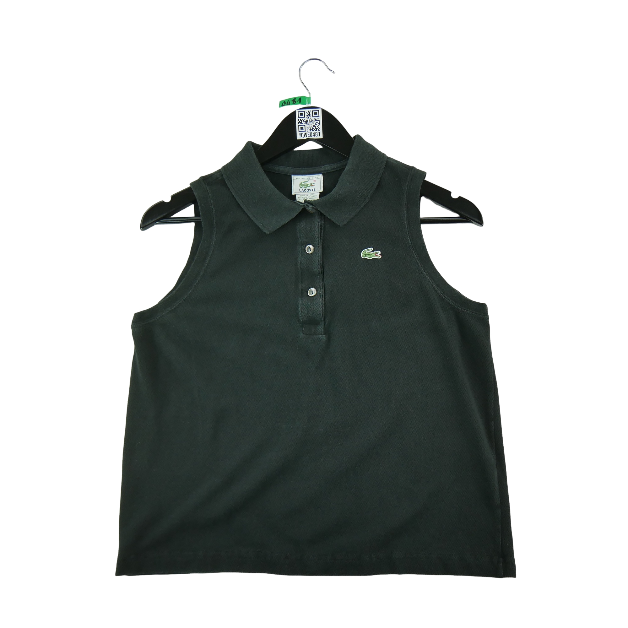 Polo sans manches Femme  Y2K Noir 1