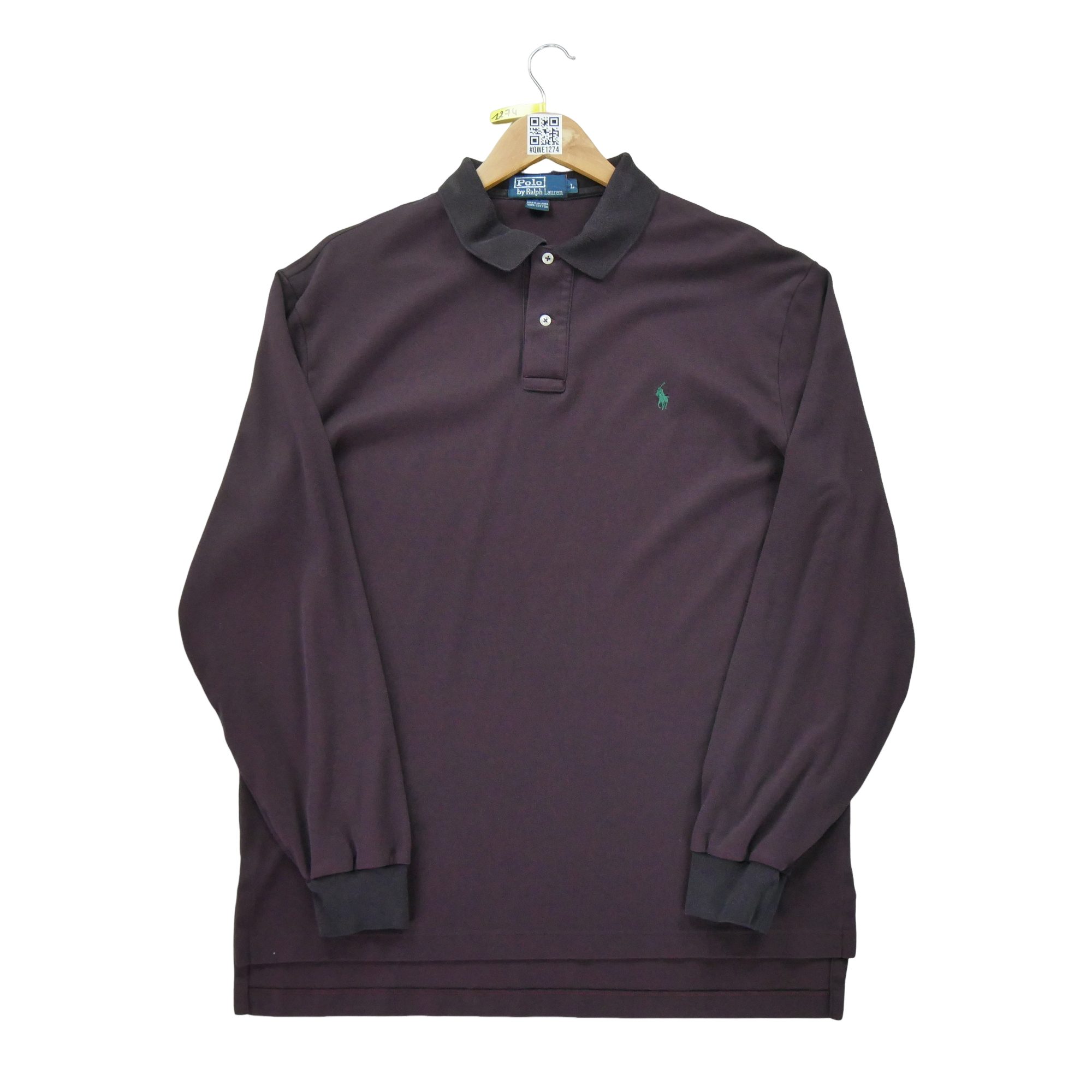 Polo manches longues Homme  Bordeaux 1