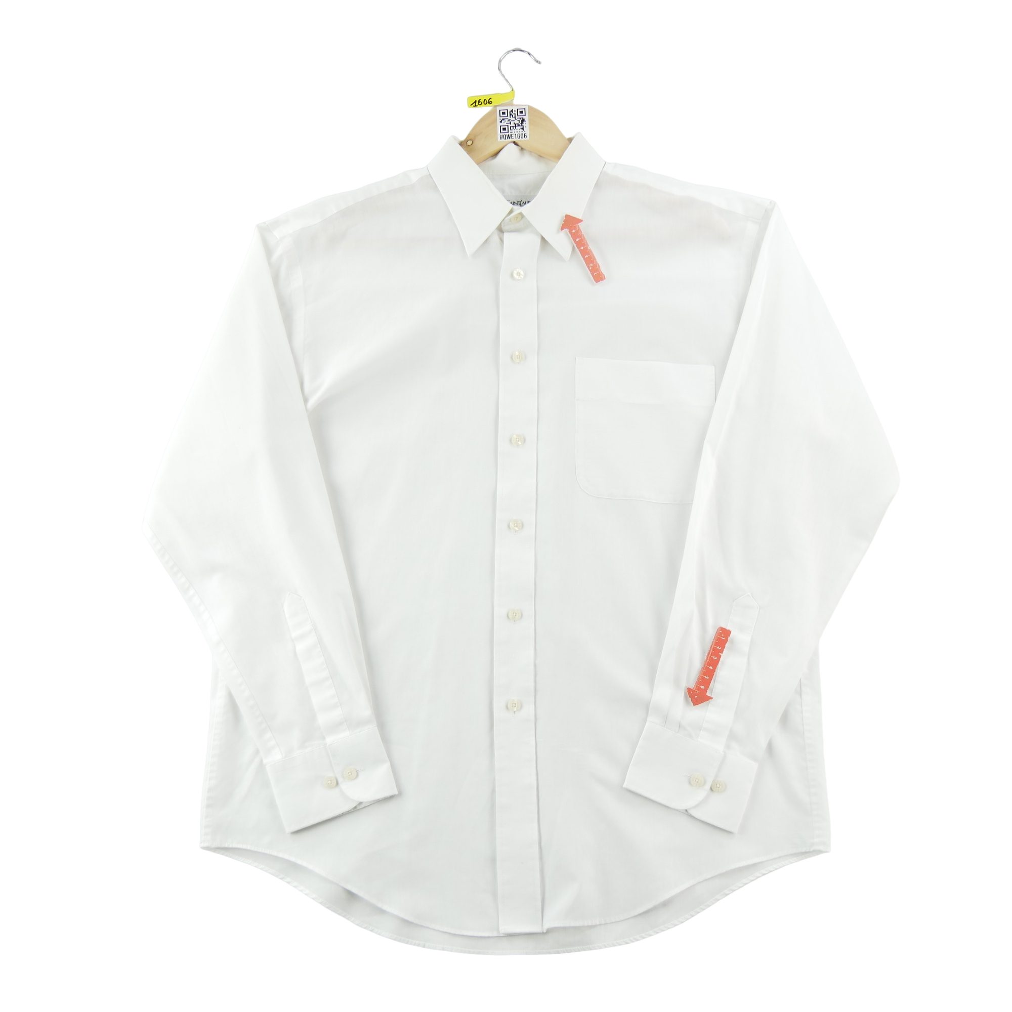 Chemise classiques Homme uni Blanc 5