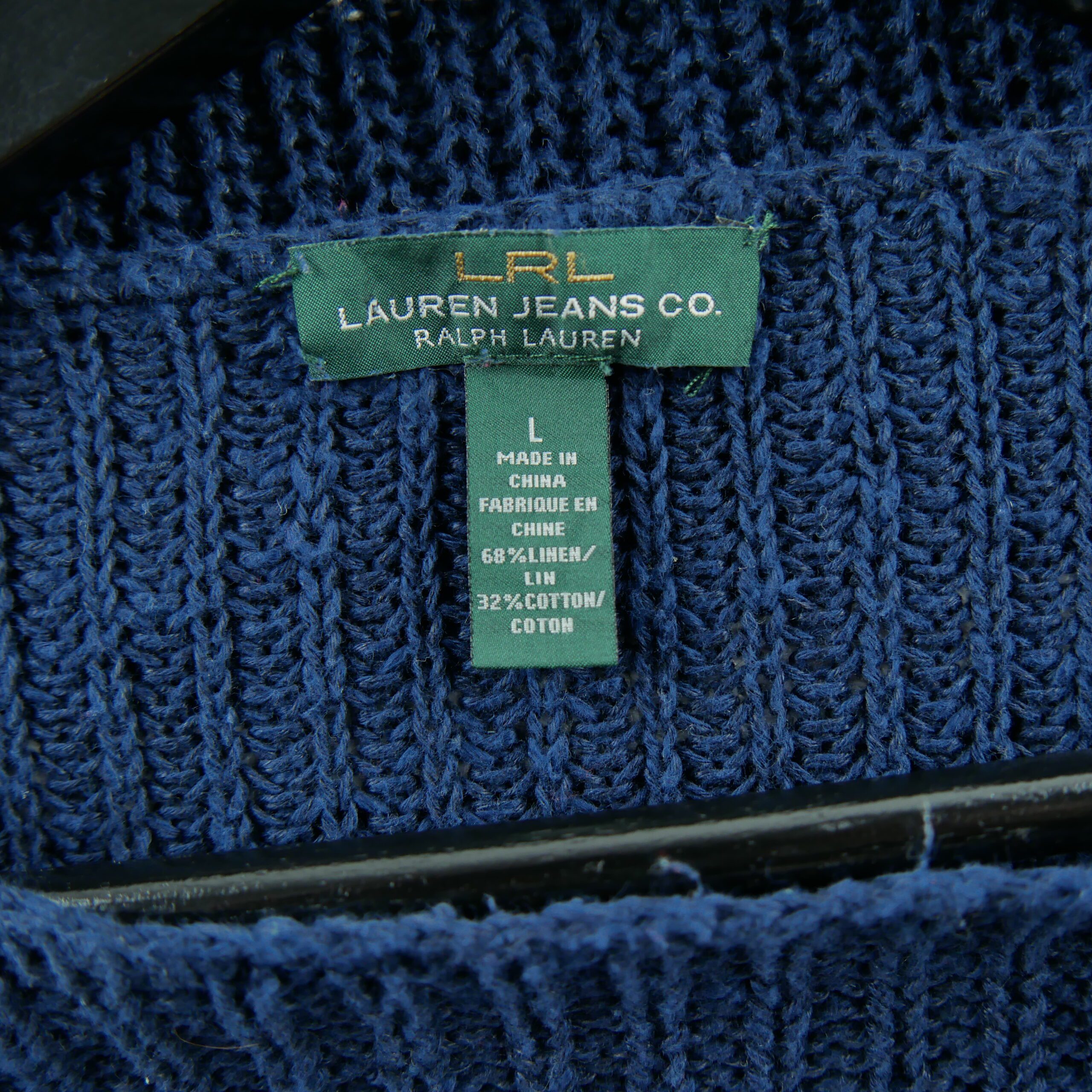 Pull Femme  en lin Marine 5