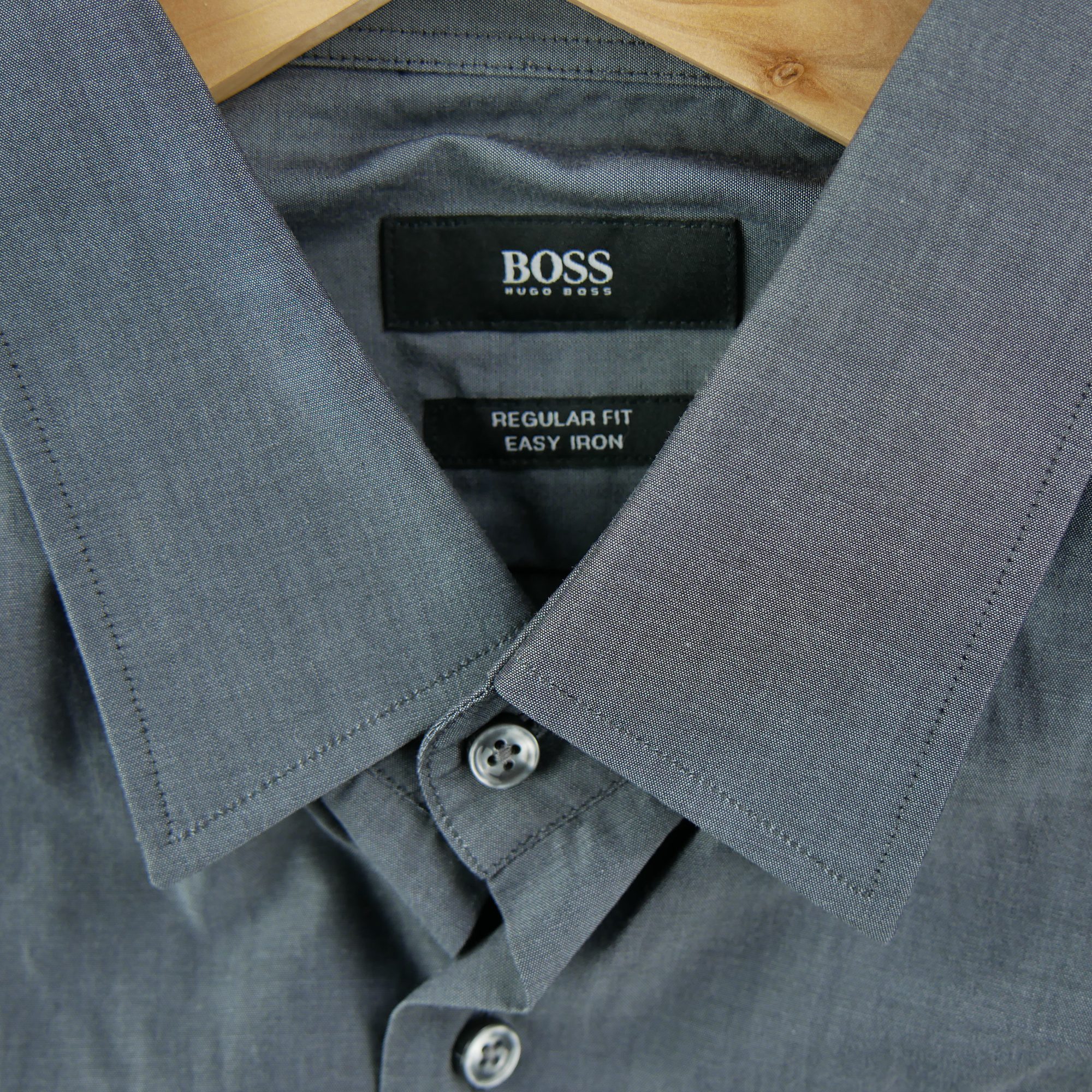 Chemise classiques Homme uni Gris 6