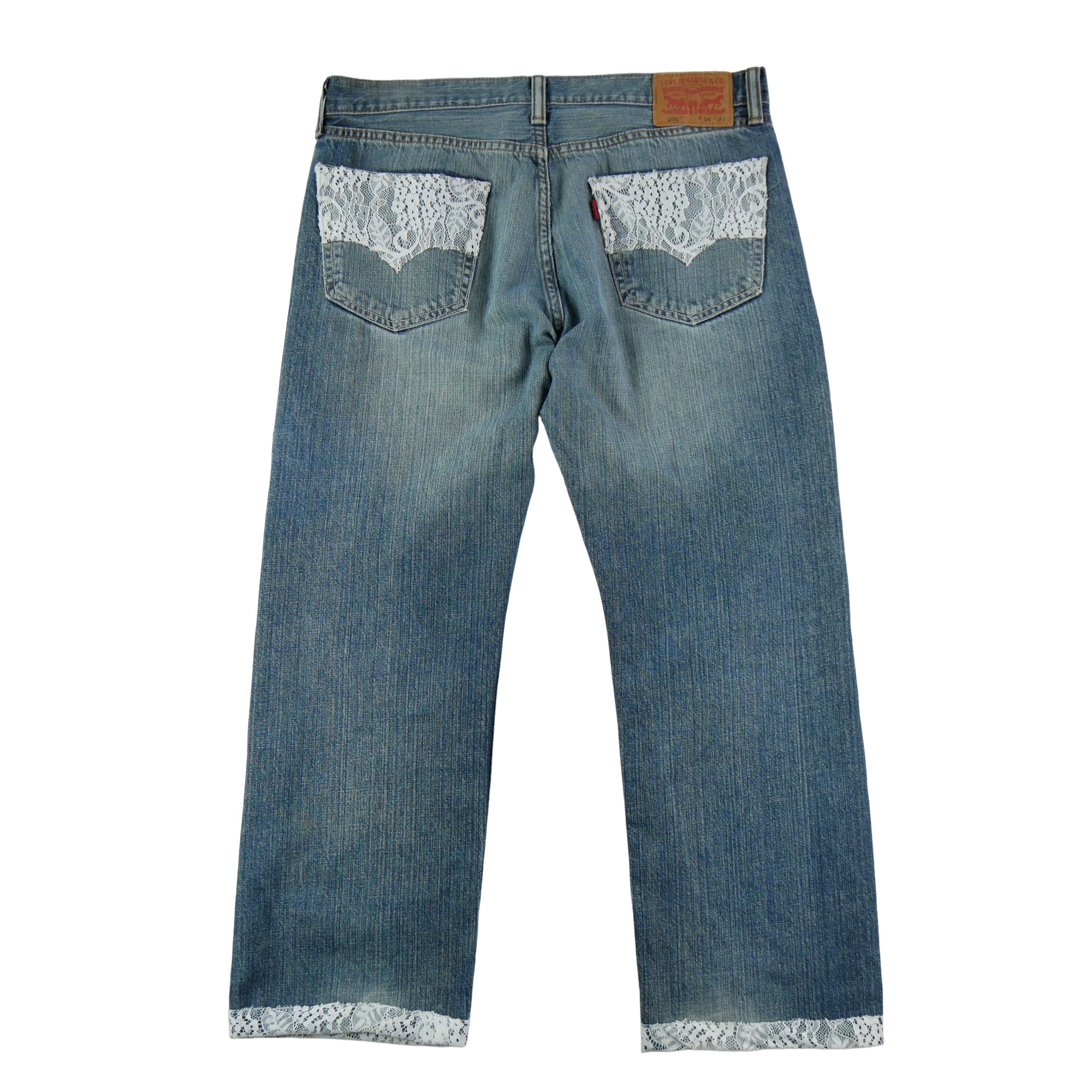 Jean Femme dentelle upcycling 2