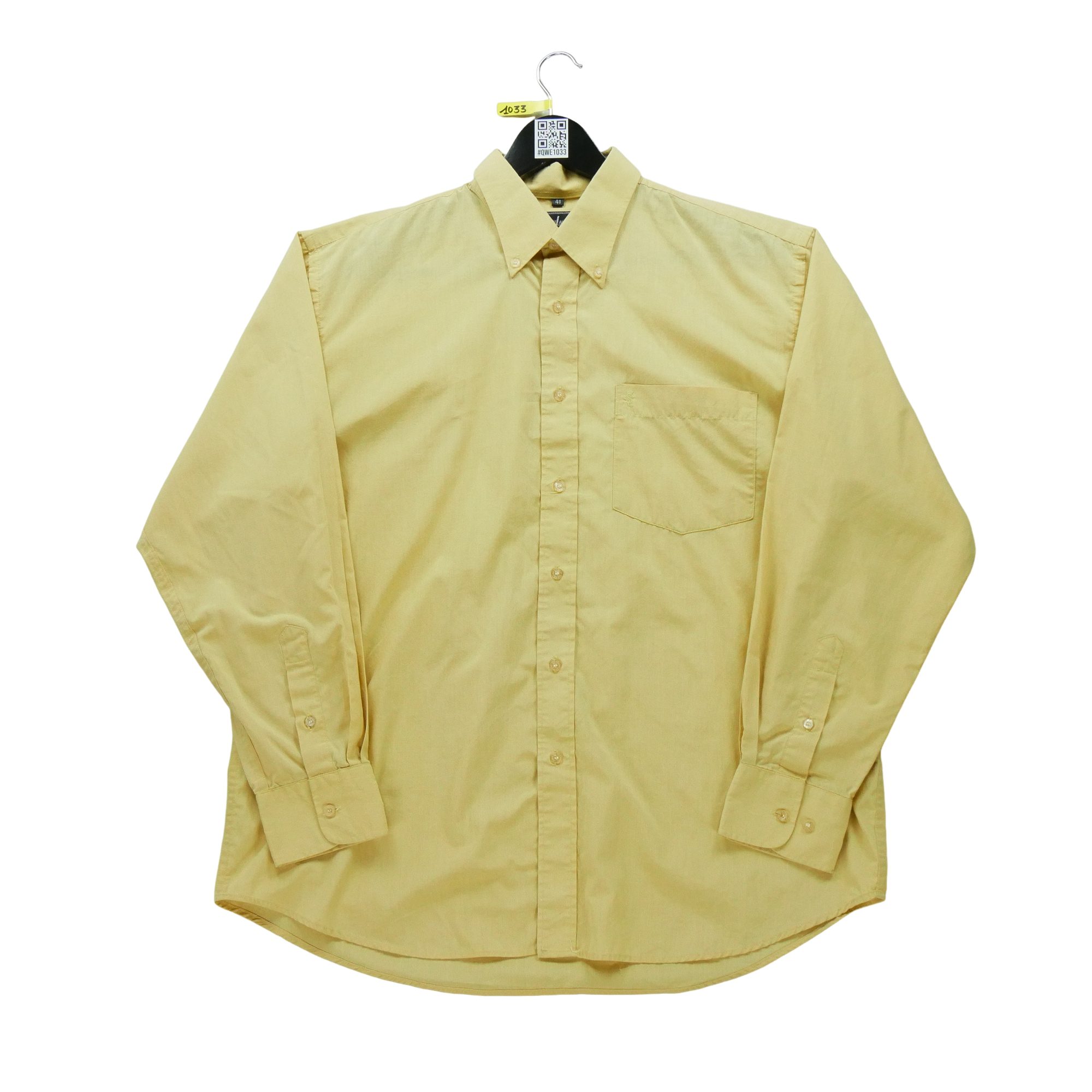 Chemise classiques Homme uni Jaune 2