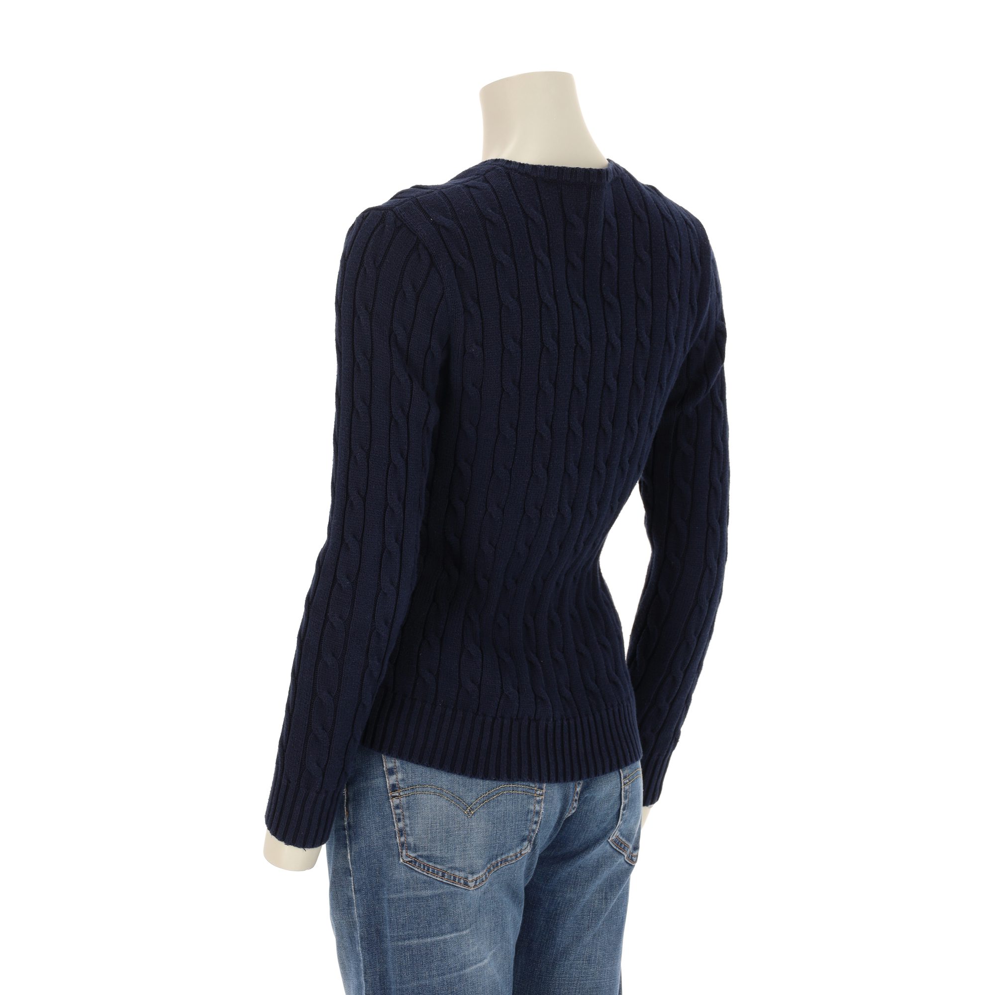 Pull Femme  torsadé Col V Marine 5