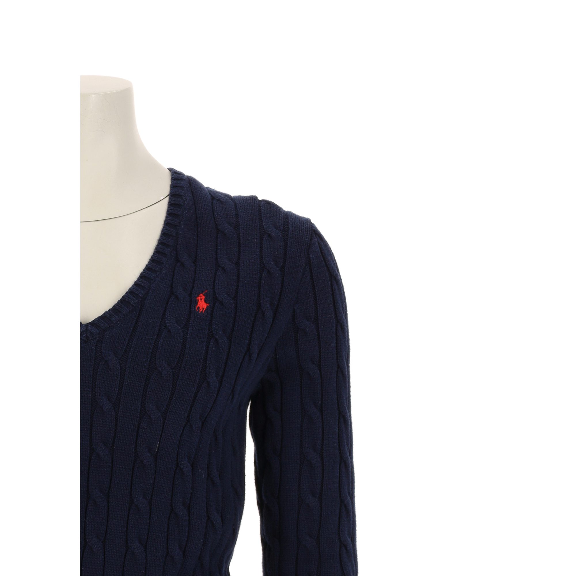 Pull Femme  torsadé Col V Marine 6