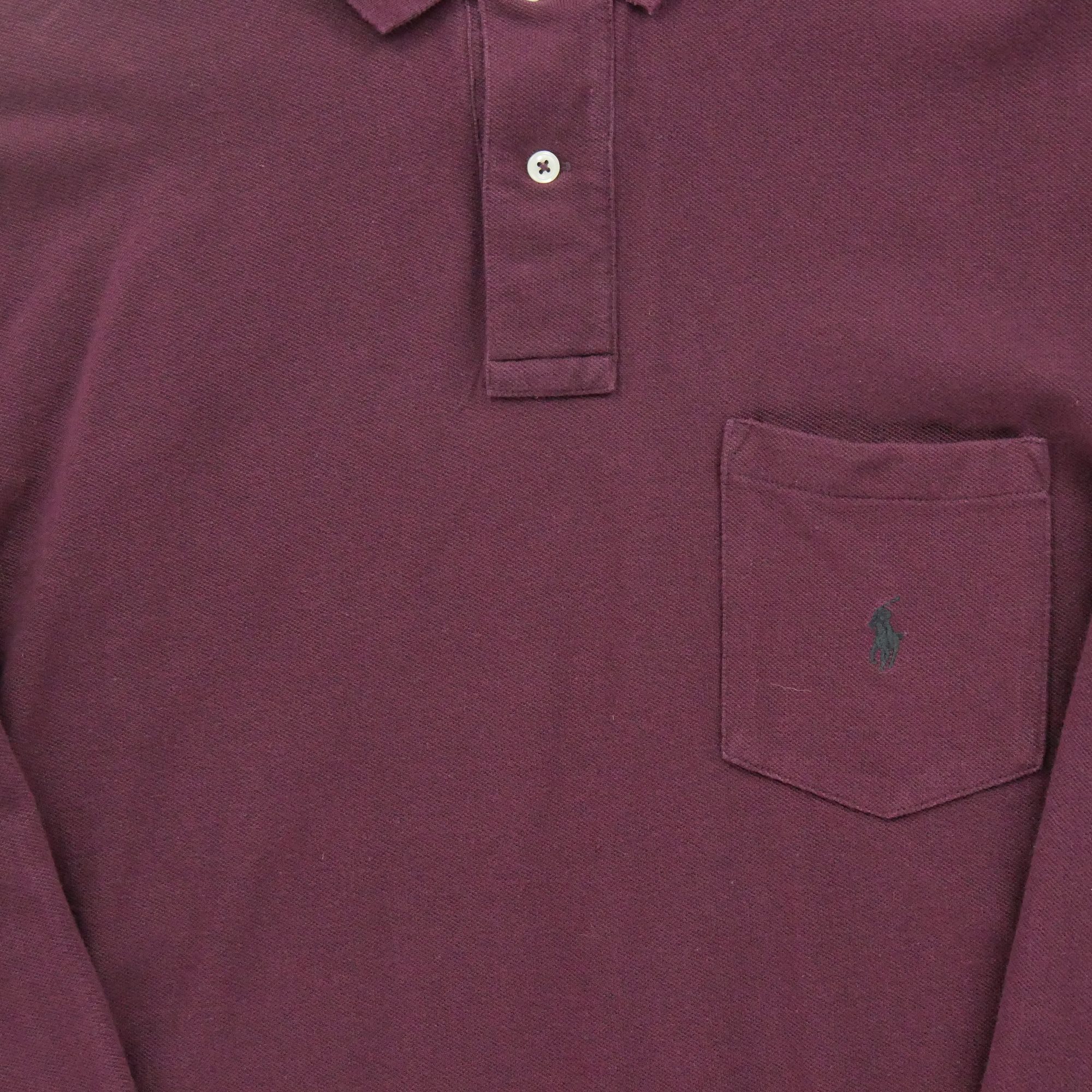 Polo manches longues Homme  Bordeaux 4