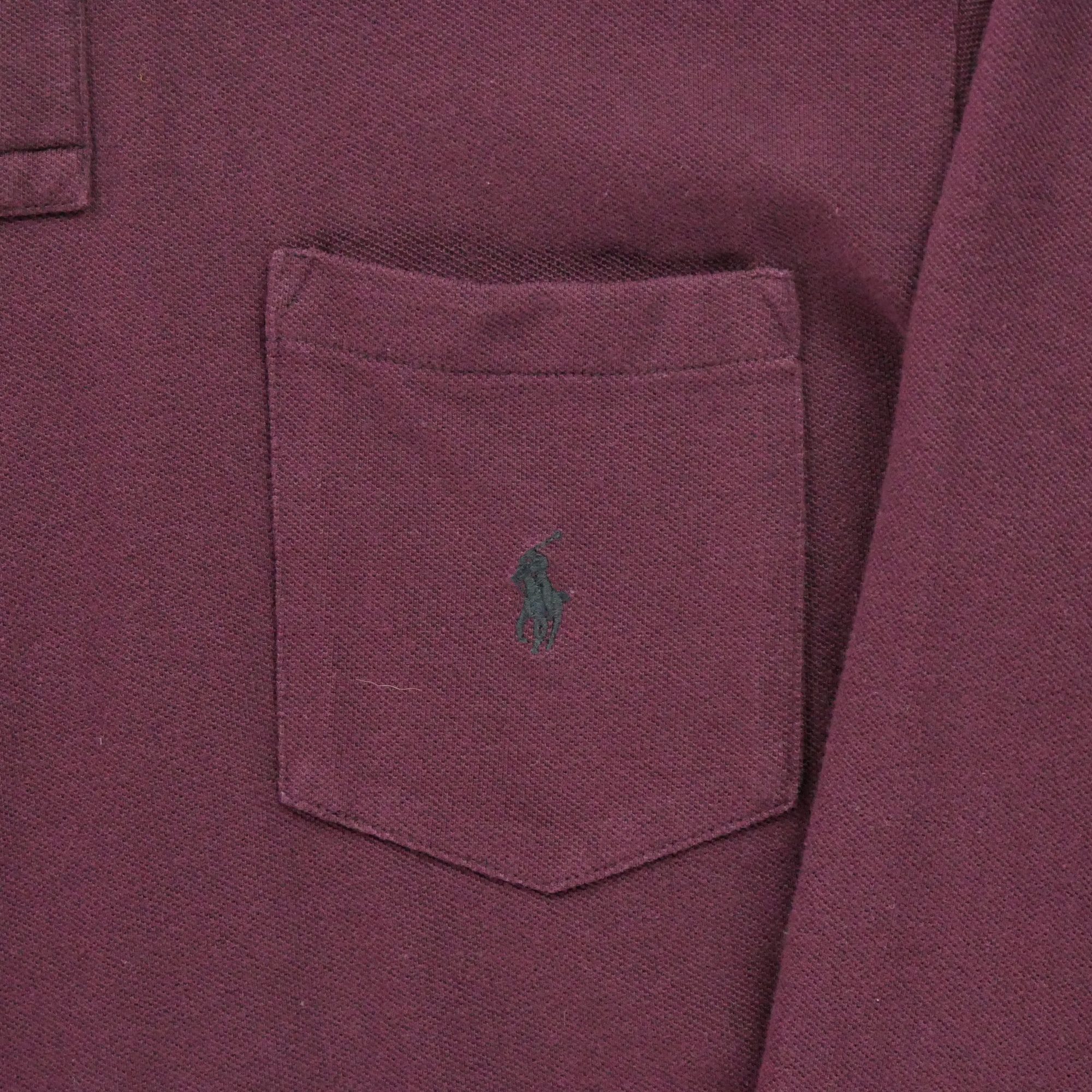 Polo manches longues Homme  Bordeaux 5
