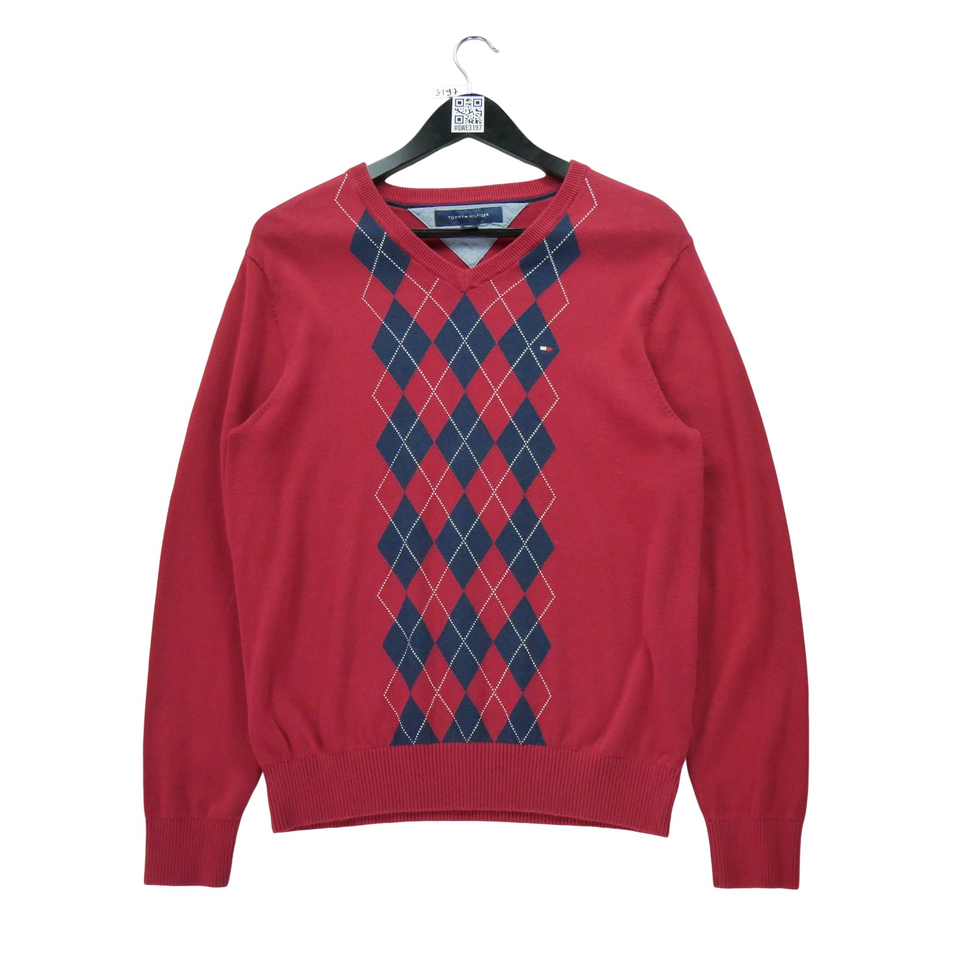 Pull Homme  Col V Rouge 1