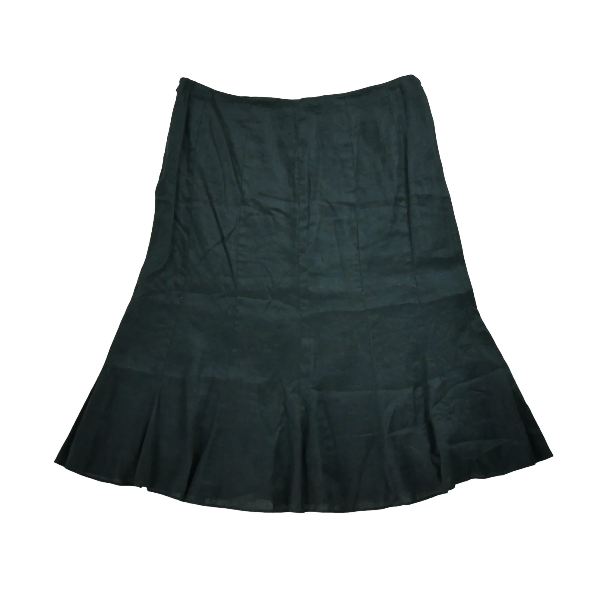 Jupes midi Femme  évasé Lin Noir 1