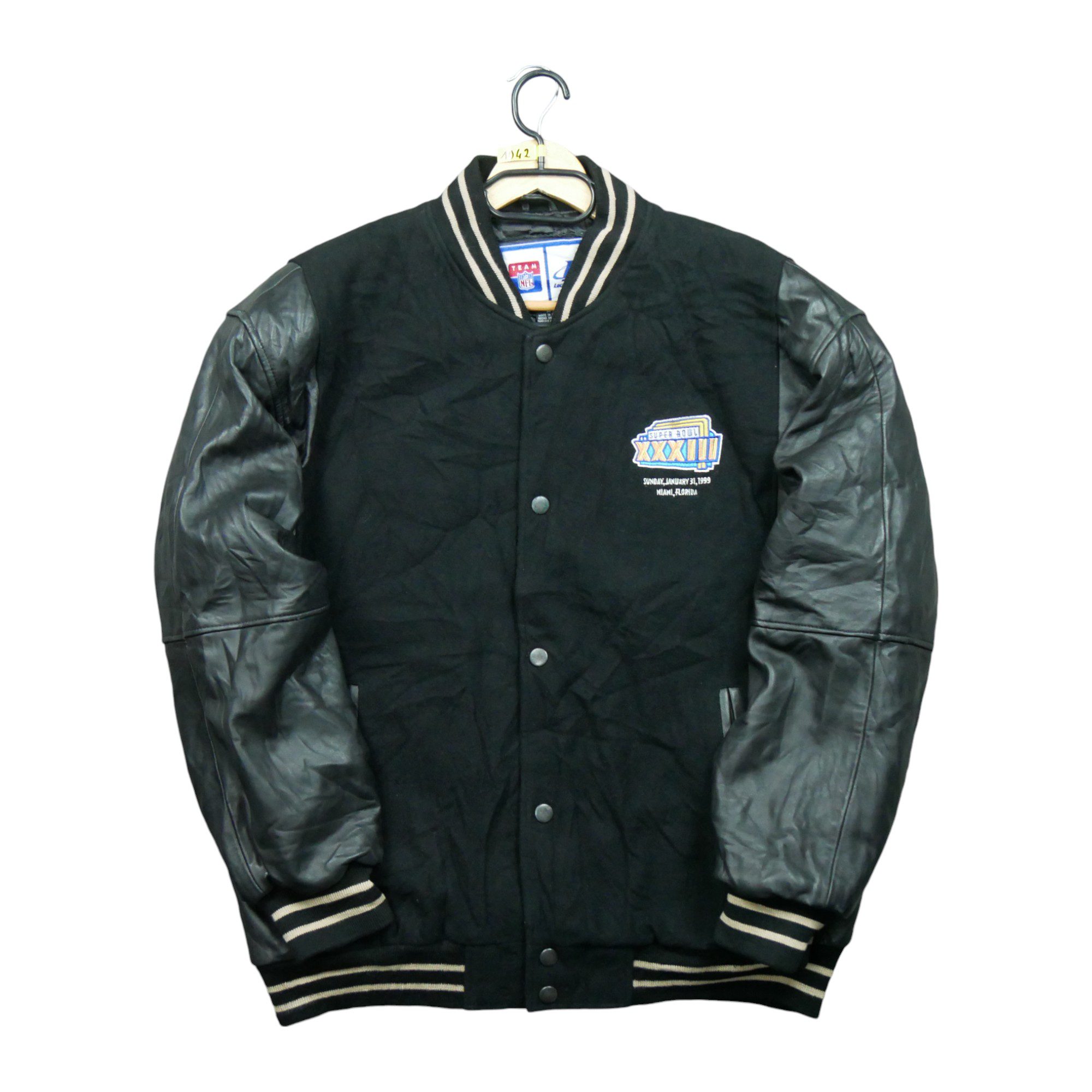 Veste en cuir NFL Logo Athletic Super Bowl XXXIII 1