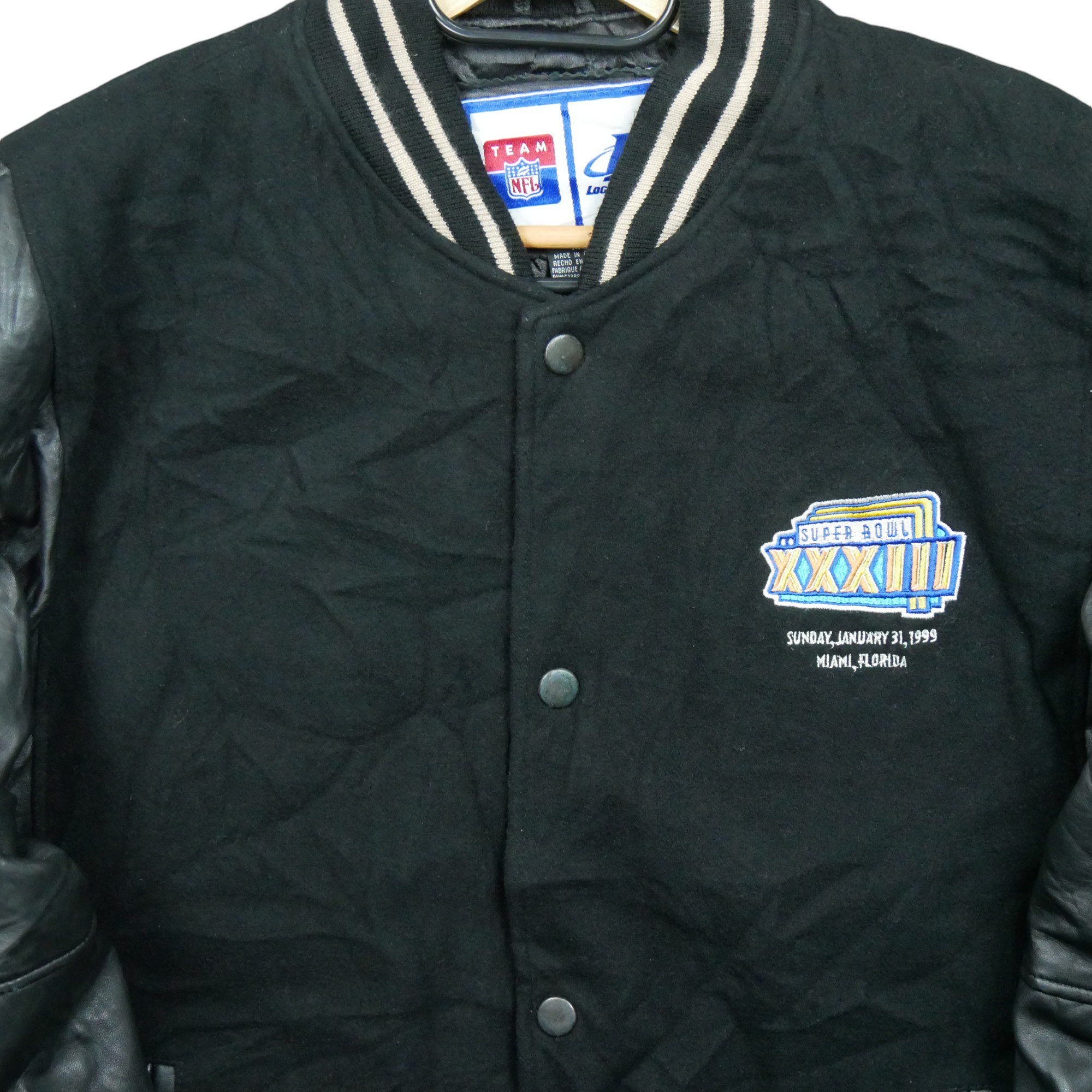 Veste en cuir NFL Logo Athletic Super Bowl XXXIII 8
