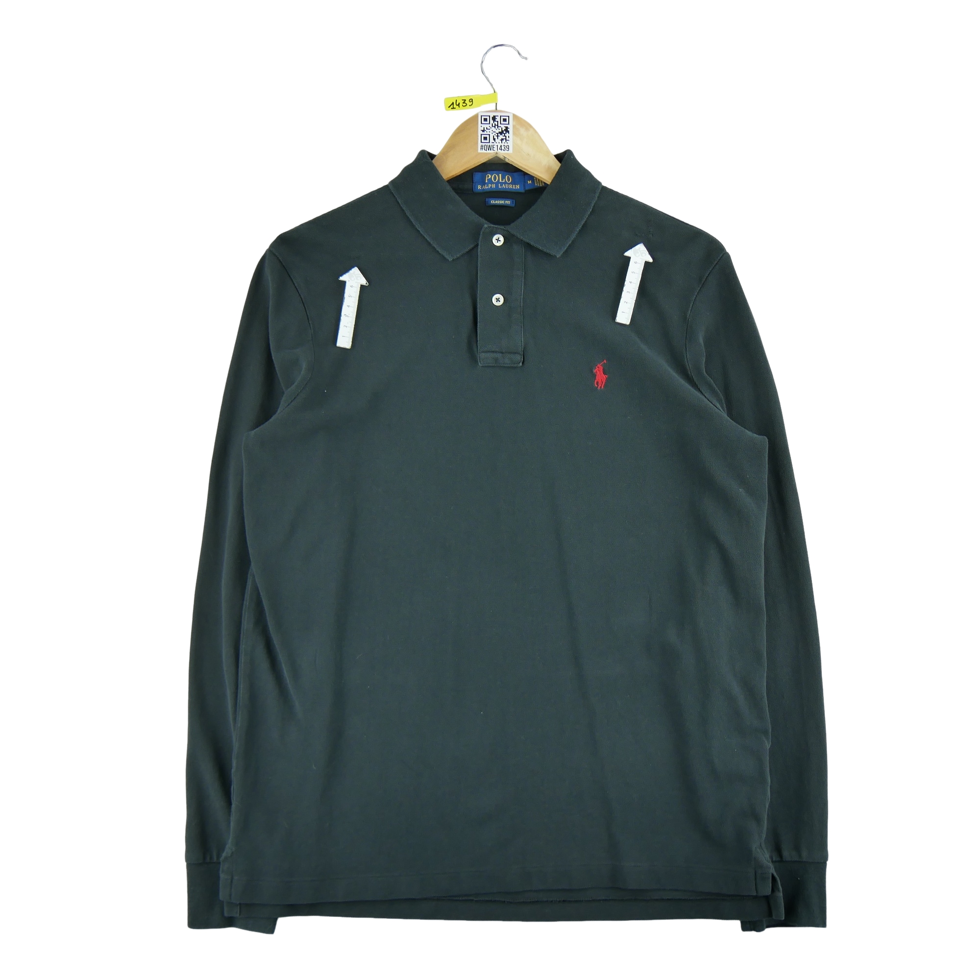 Polo manches longues Homme  Noir 3