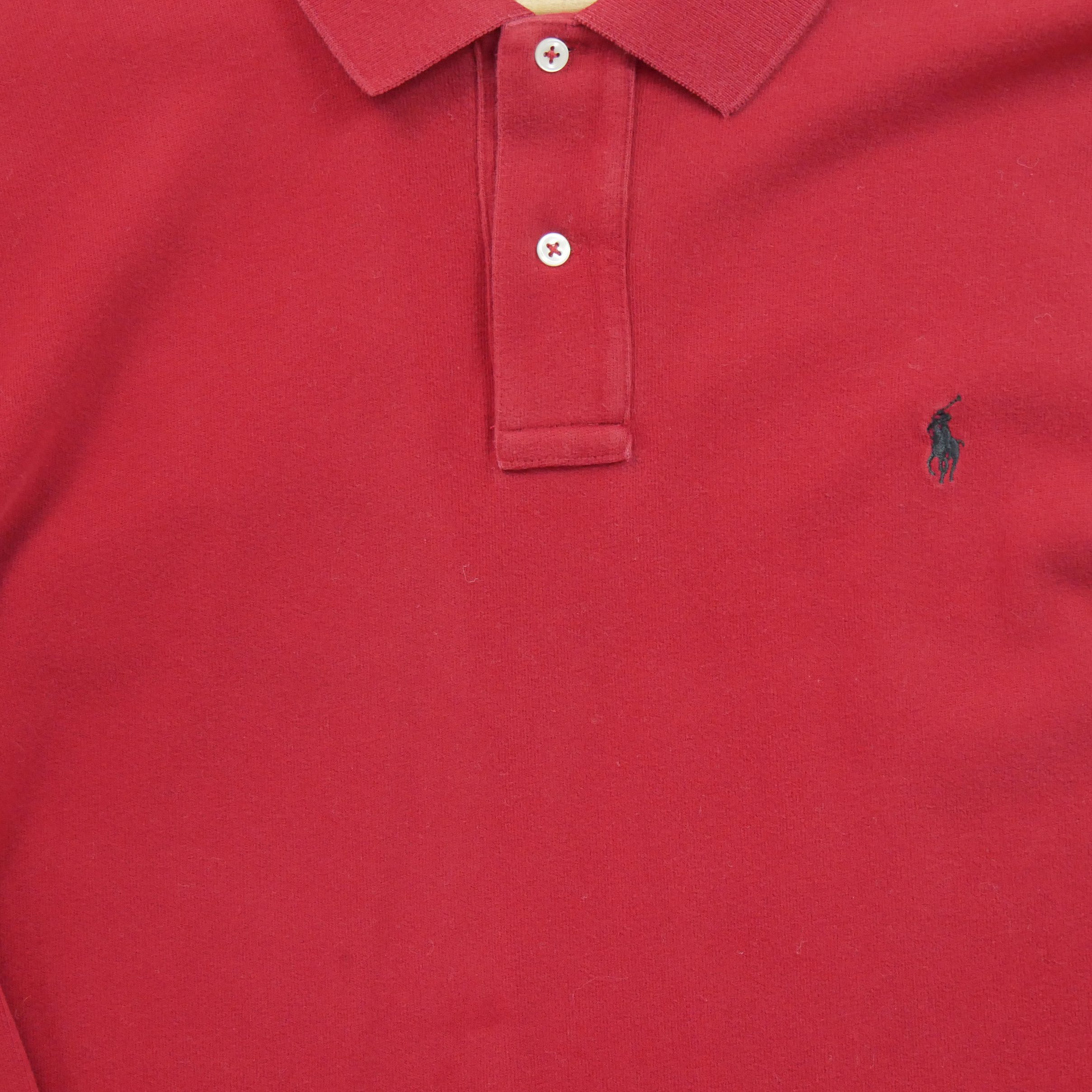 Polo manches longues Homme  Rouge 3