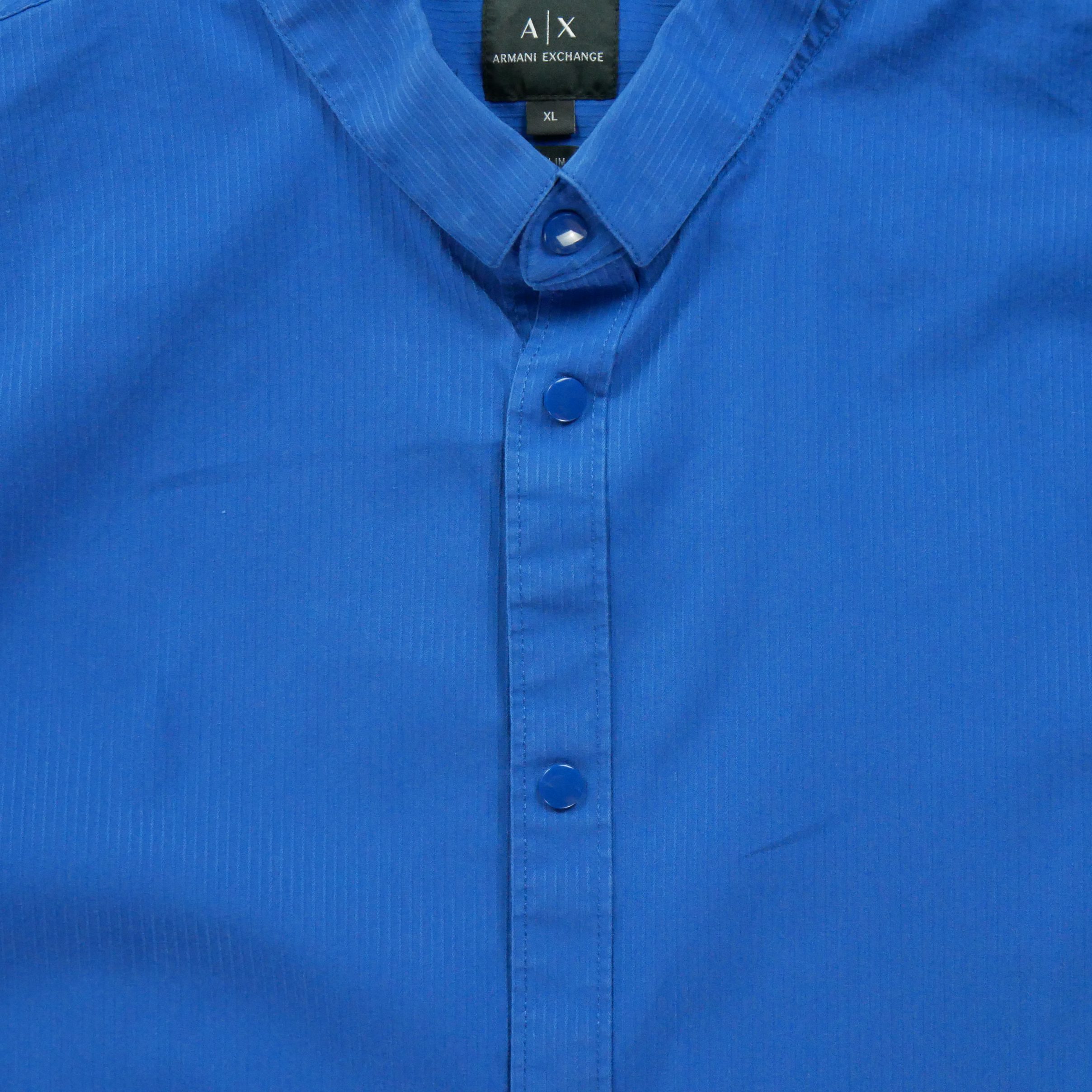 Chemise classiques Homme uni Bleu 4