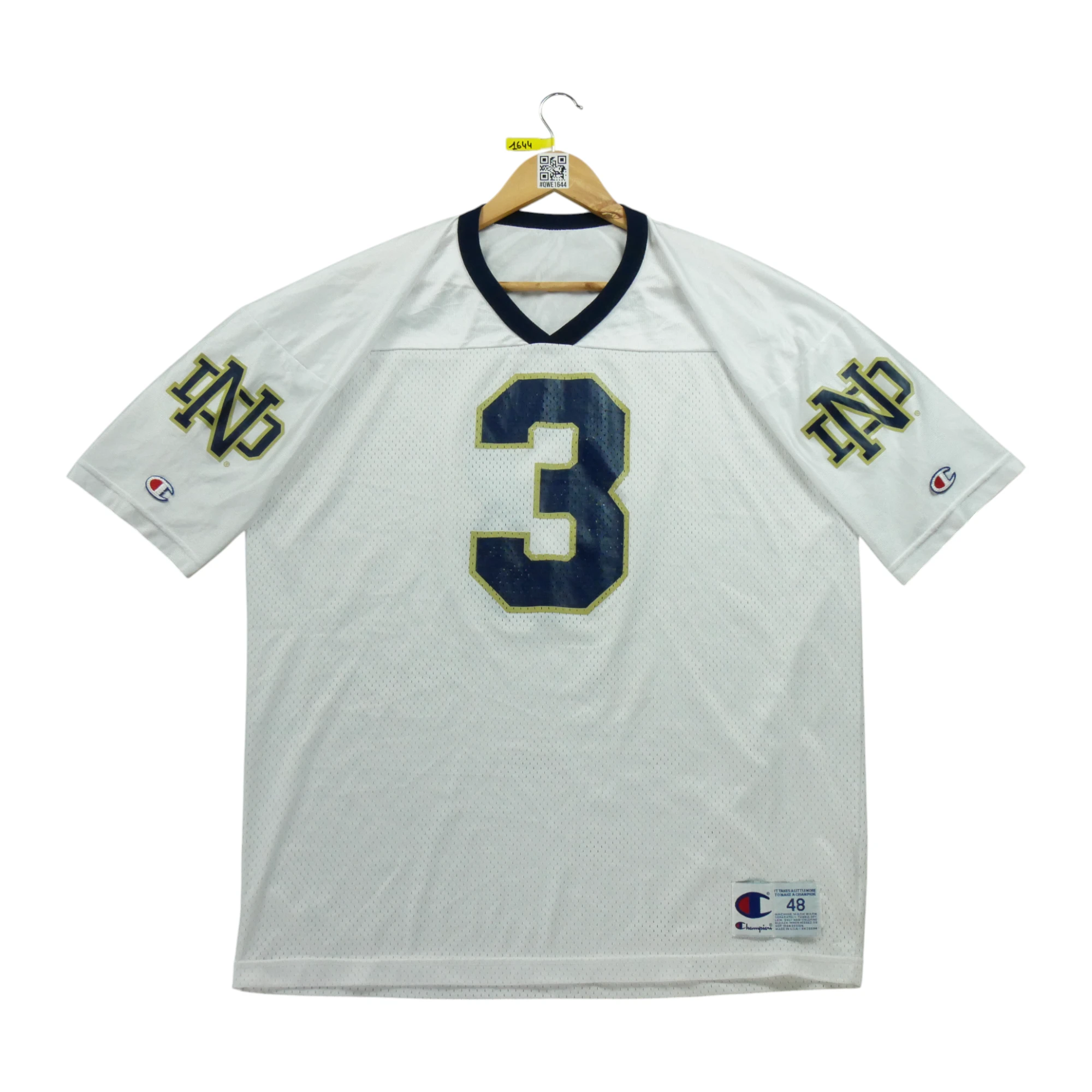Maillot Homme NCAA Notre Dame Blanc 1