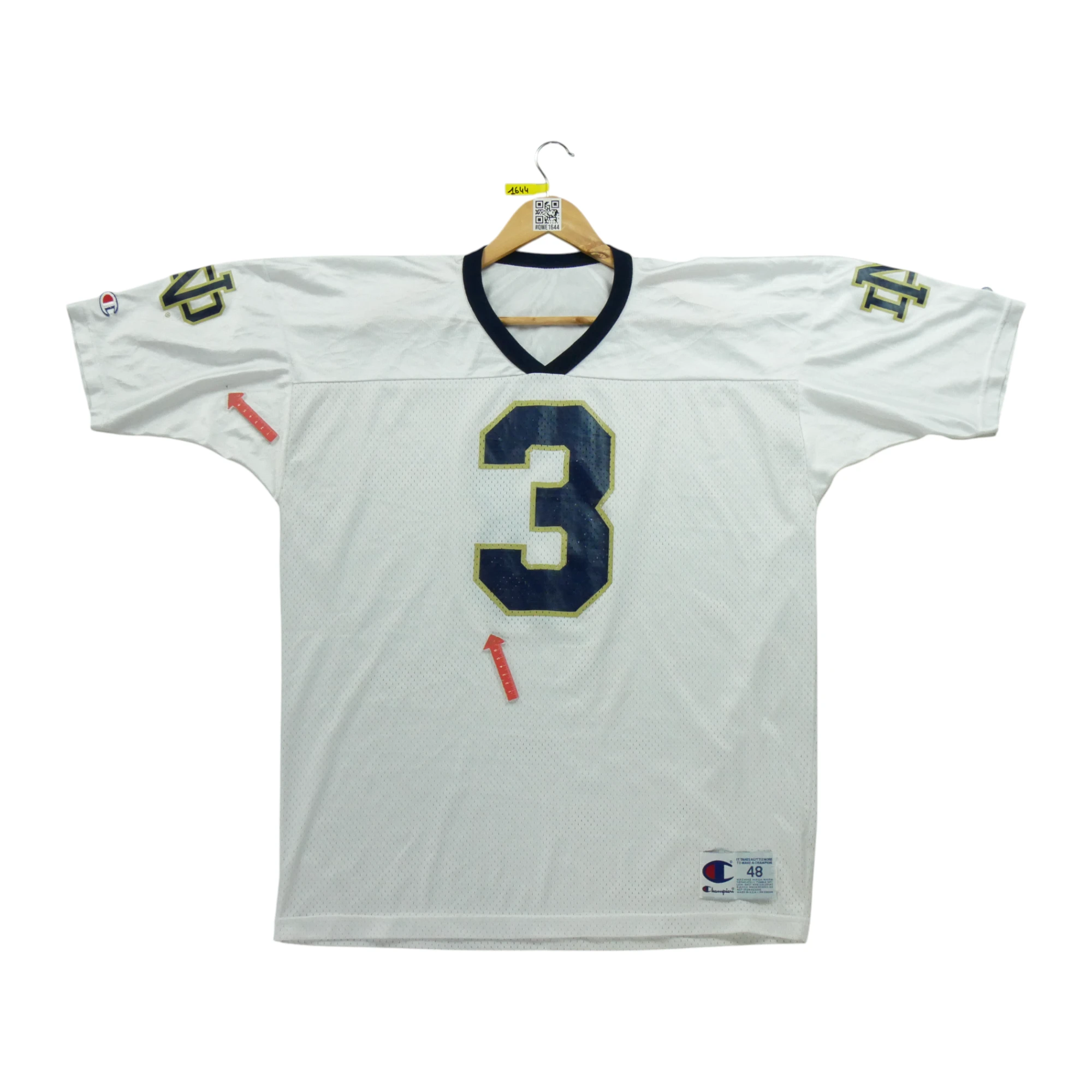 Maillot Homme NCAA Notre Dame Blanc 5