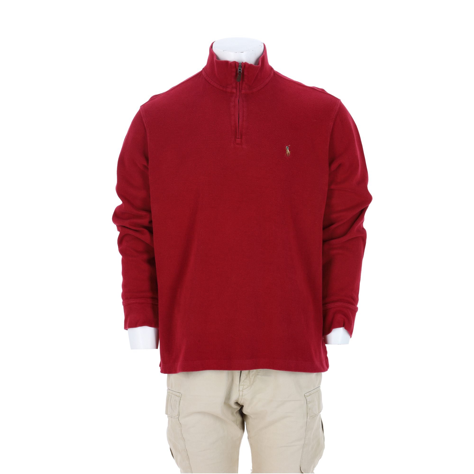 Pull Homme  col camionneur Rouge 1