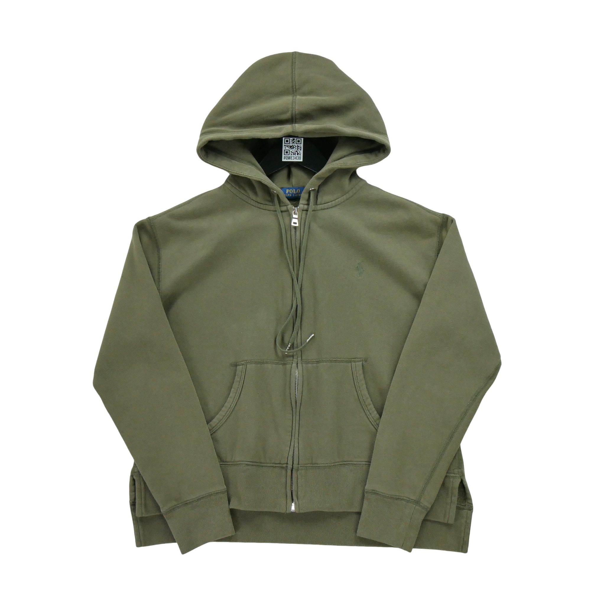 Sweat à capuche Femme  Full zip Kaki 1
