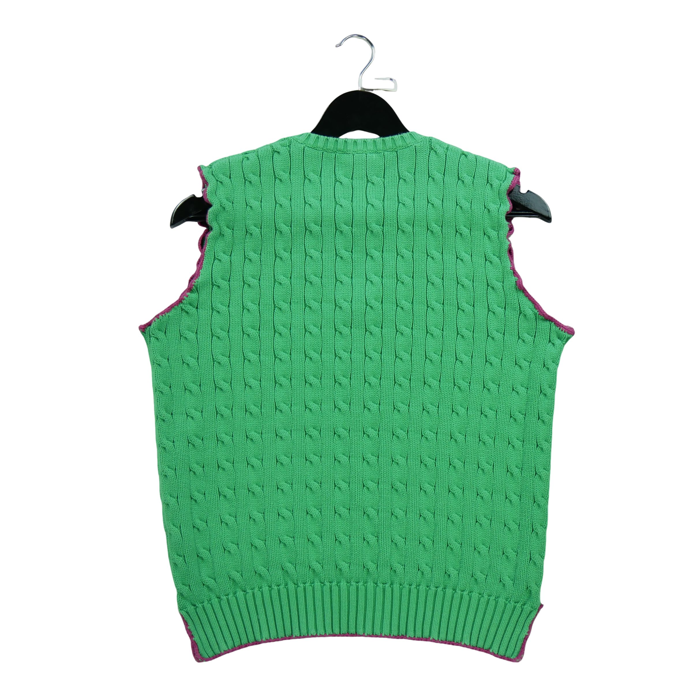 Pull Femme  en maille torsadée Vert 2
