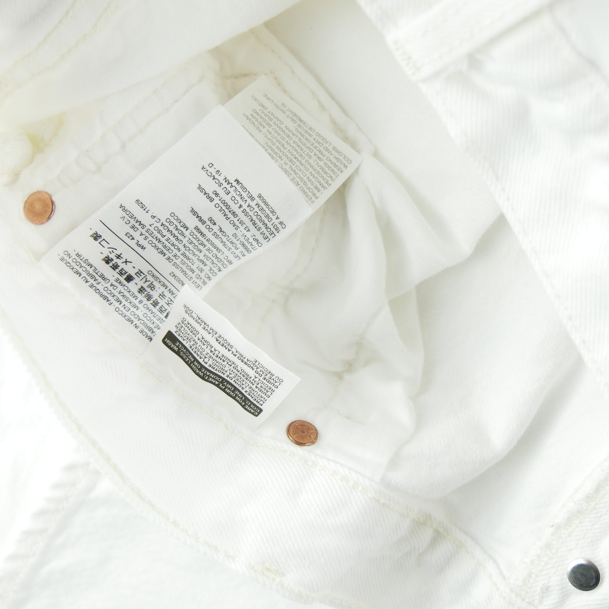 Jean Homme Levis 501 Blanc 12