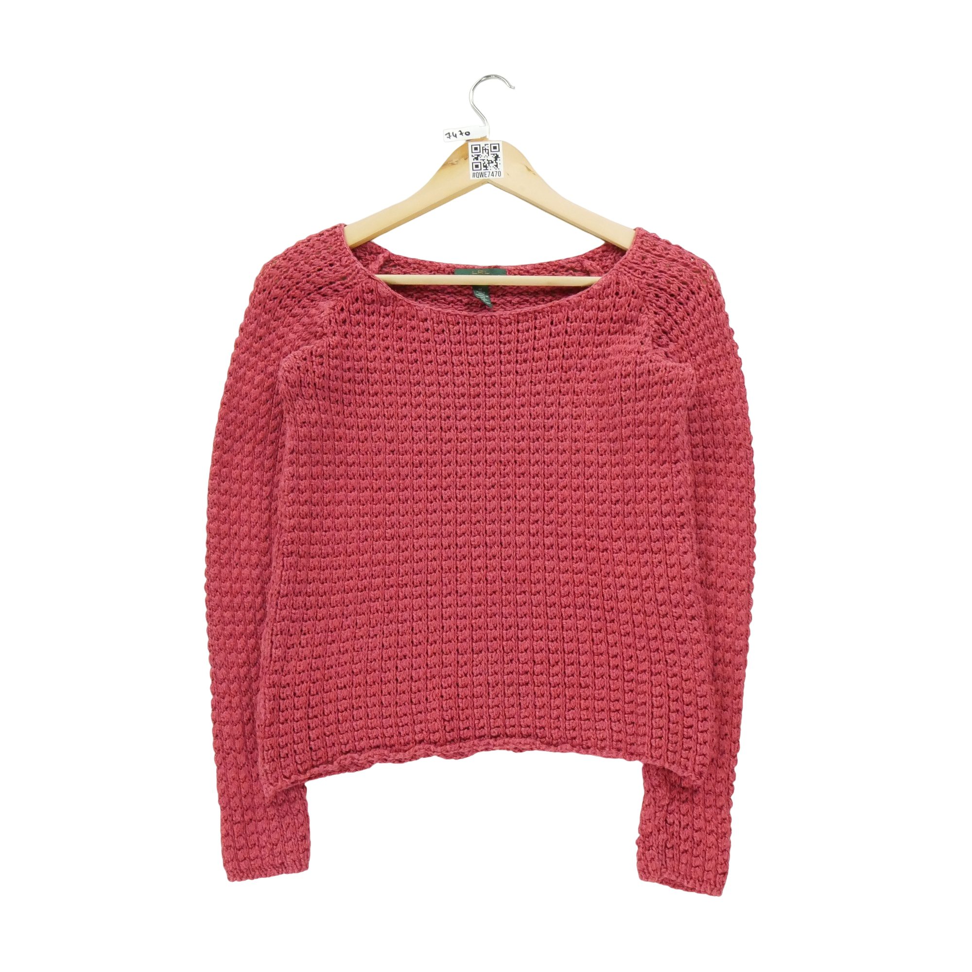 Pull Femme  en lin Rouge 1