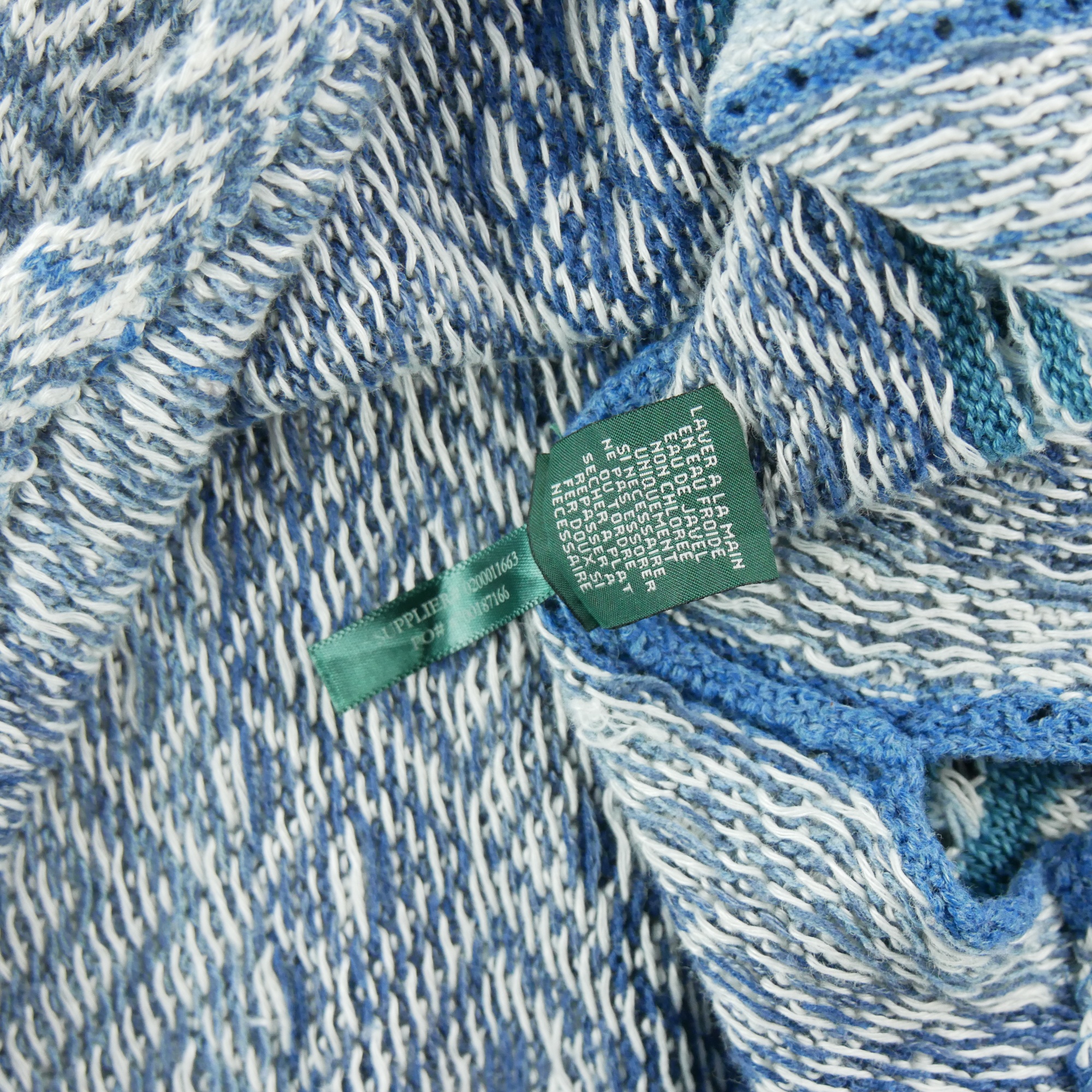 Pull Femme  Poncho en lin Bleu 6