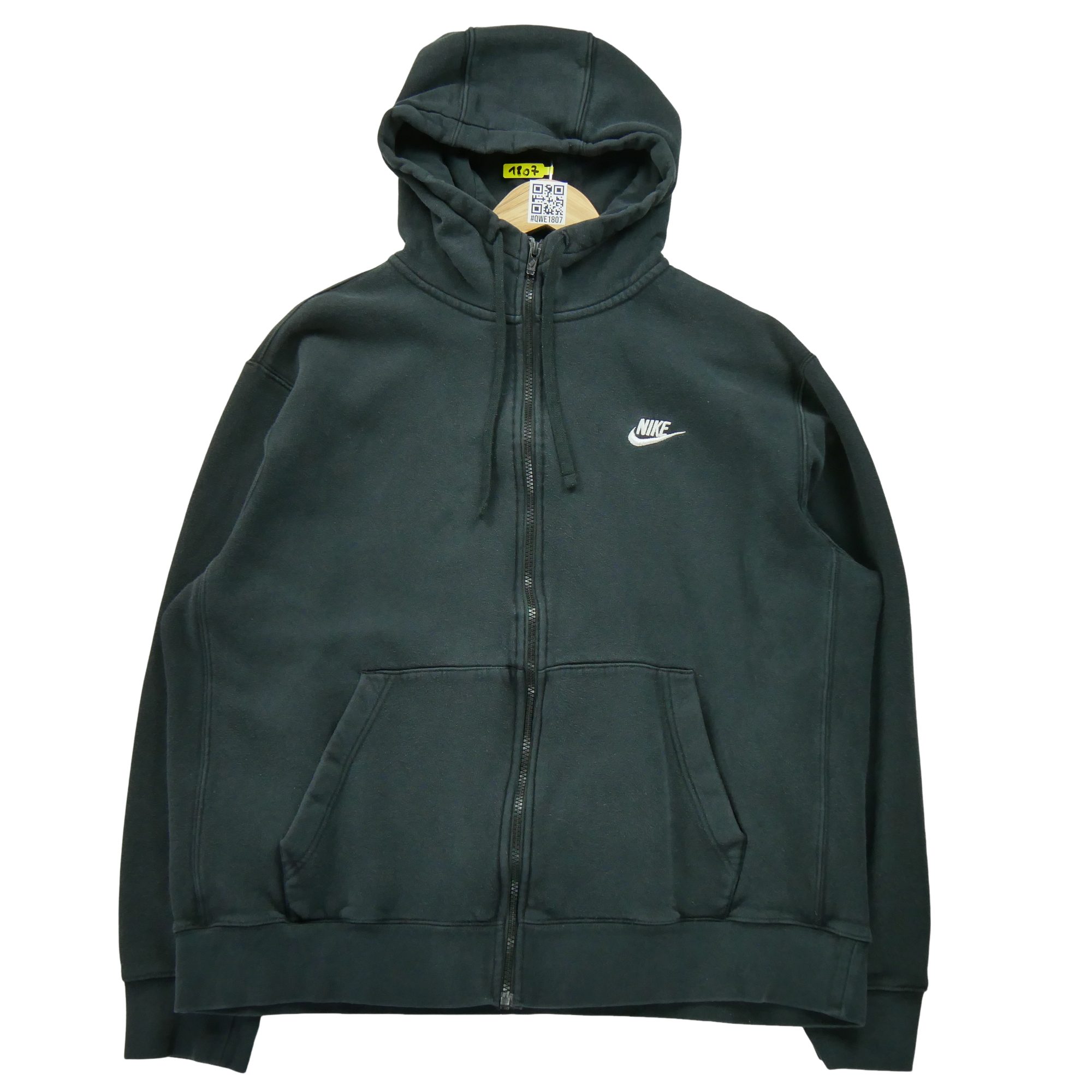Sweat à capuche Homme  full zip Noir 1