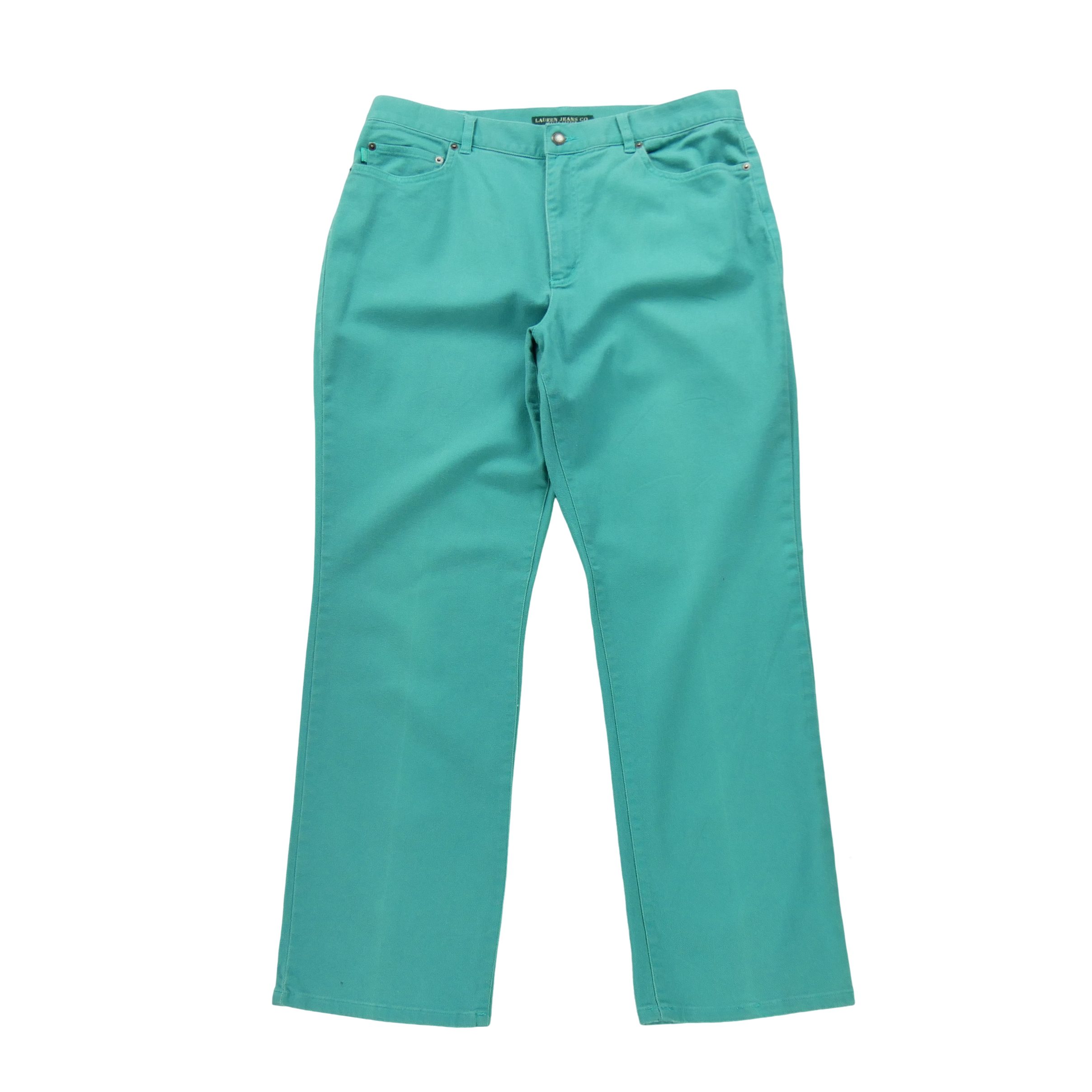 Jean Femme Coupe Droite Turquoise 1