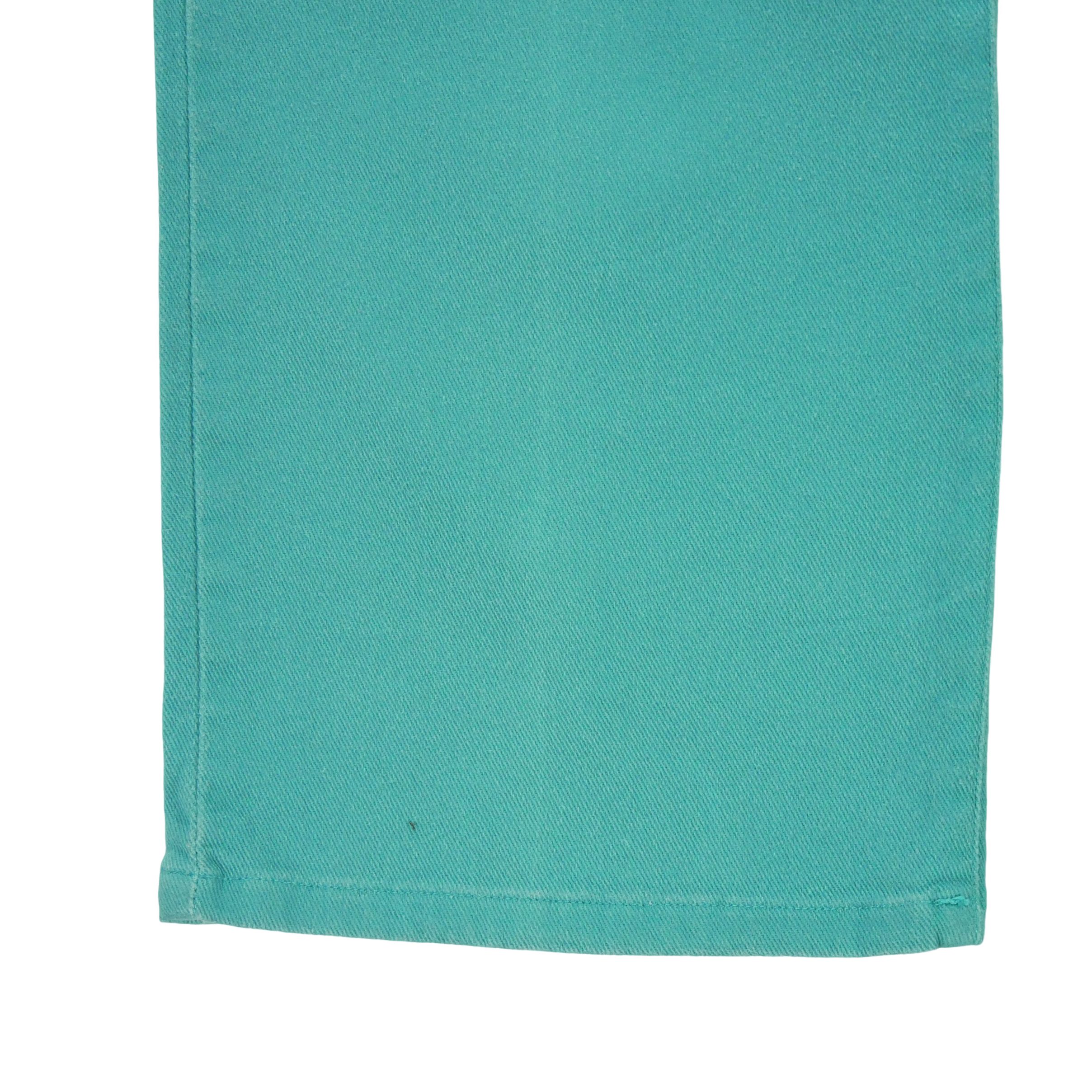 Jean Femme Coupe Droite Turquoise 5